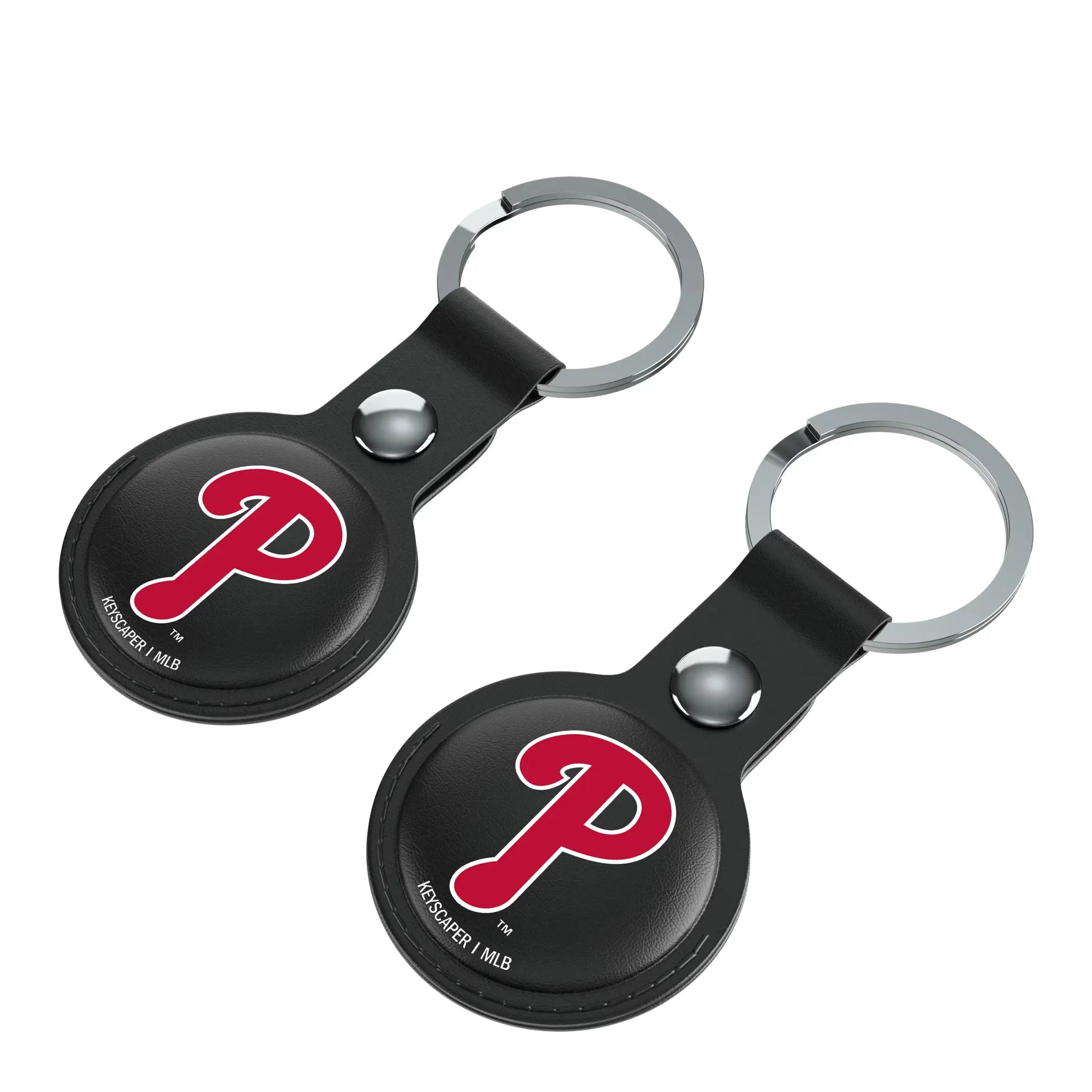 Philadelphia Phillies Insignia AirTag Black Airtag Holder 2-Pack - Isometric View