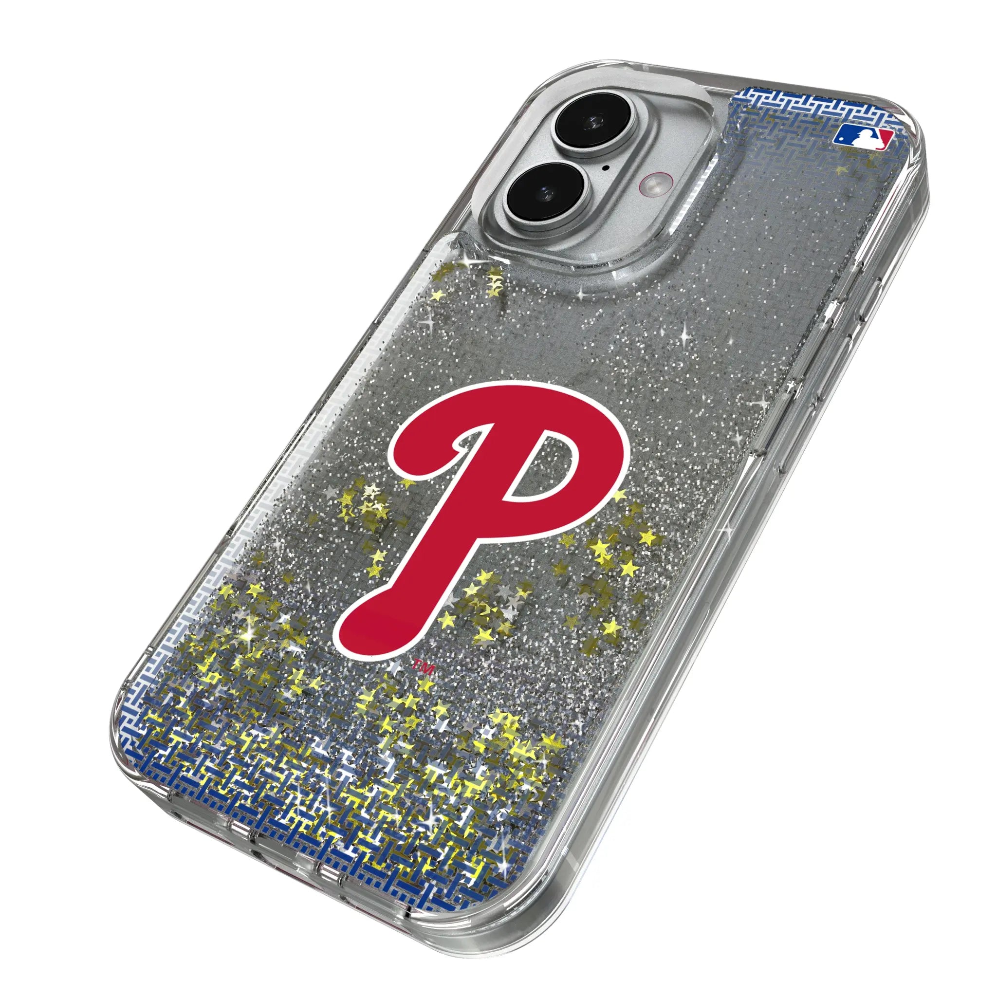 Philadelphia Phillies Linen iPhone Glitter Phone Case for Apple iPhone - Isometric View