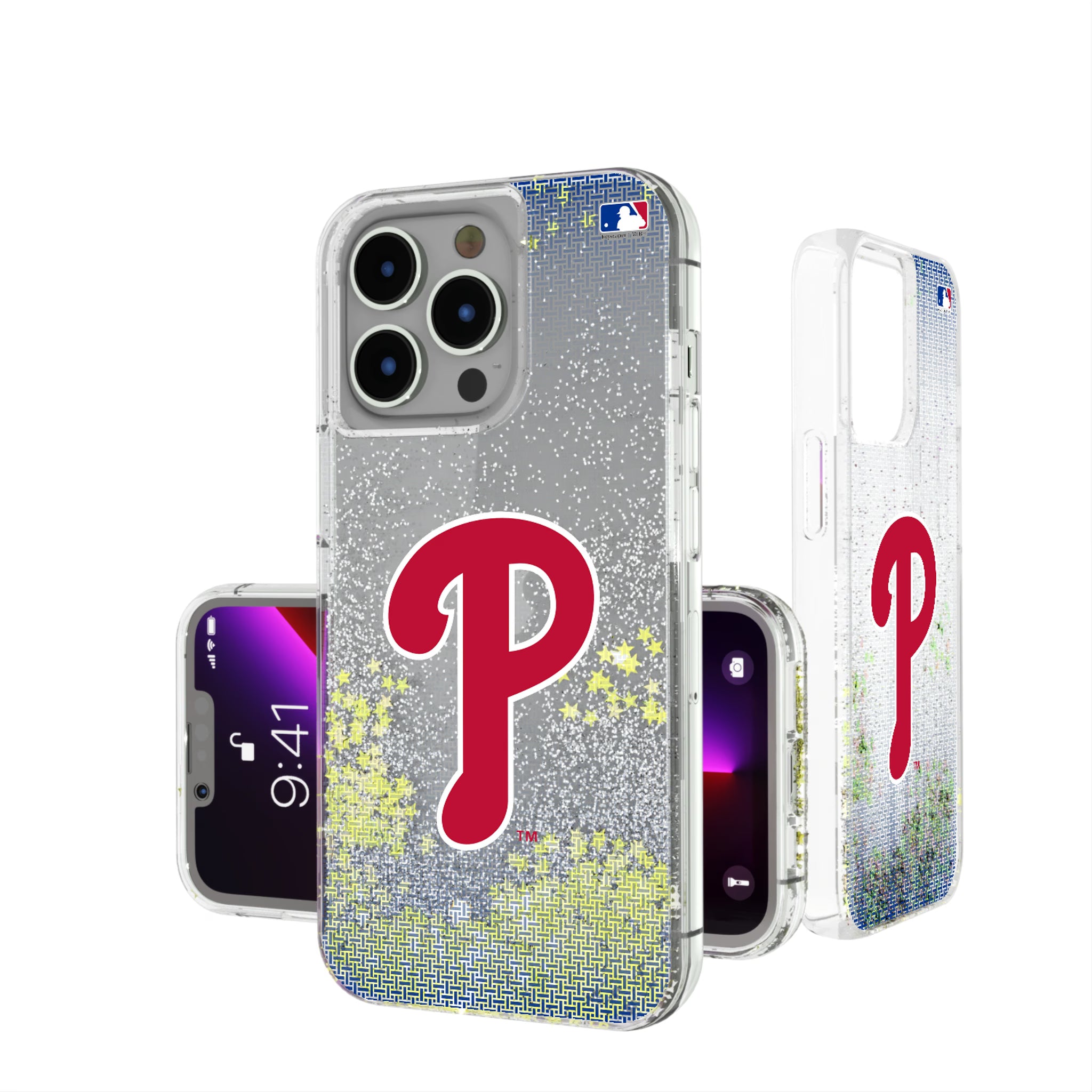 Philadelphia Phillies Linen iPhone Glitter Phone Case for Apple iPhone