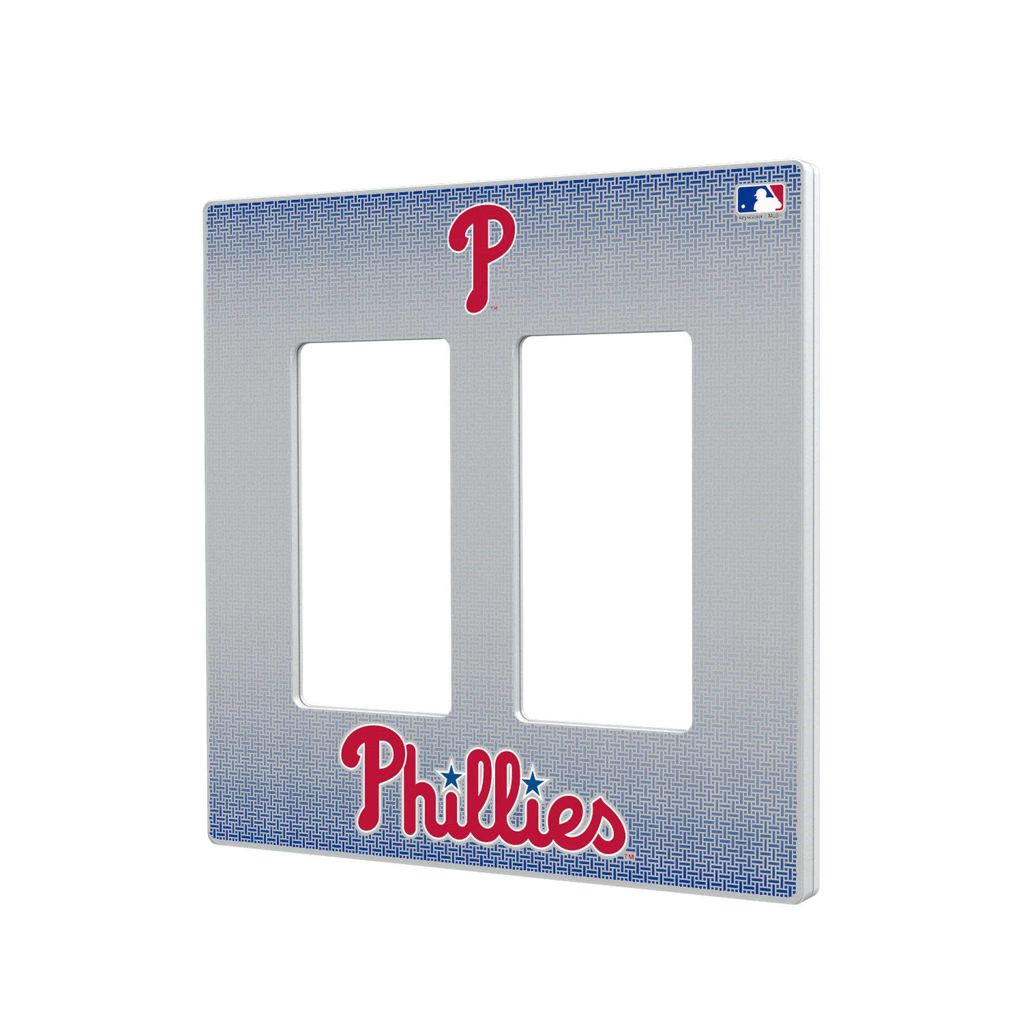Philadelphia Phillies Linen Hidden-Screw Light Switch Plate#Style_Double Rocker