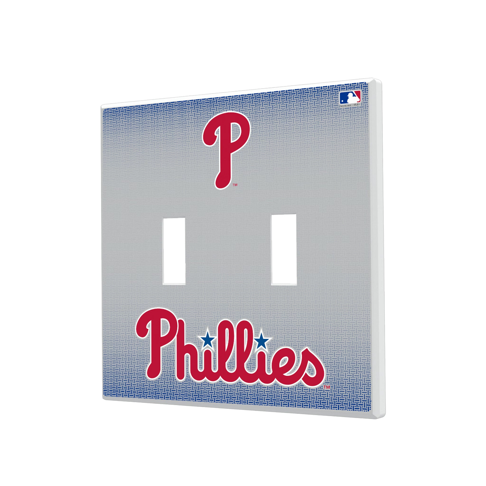 Philadelphia Phillies Linen Hidden-Screw Light Switch Plate#Style_Double Toggle