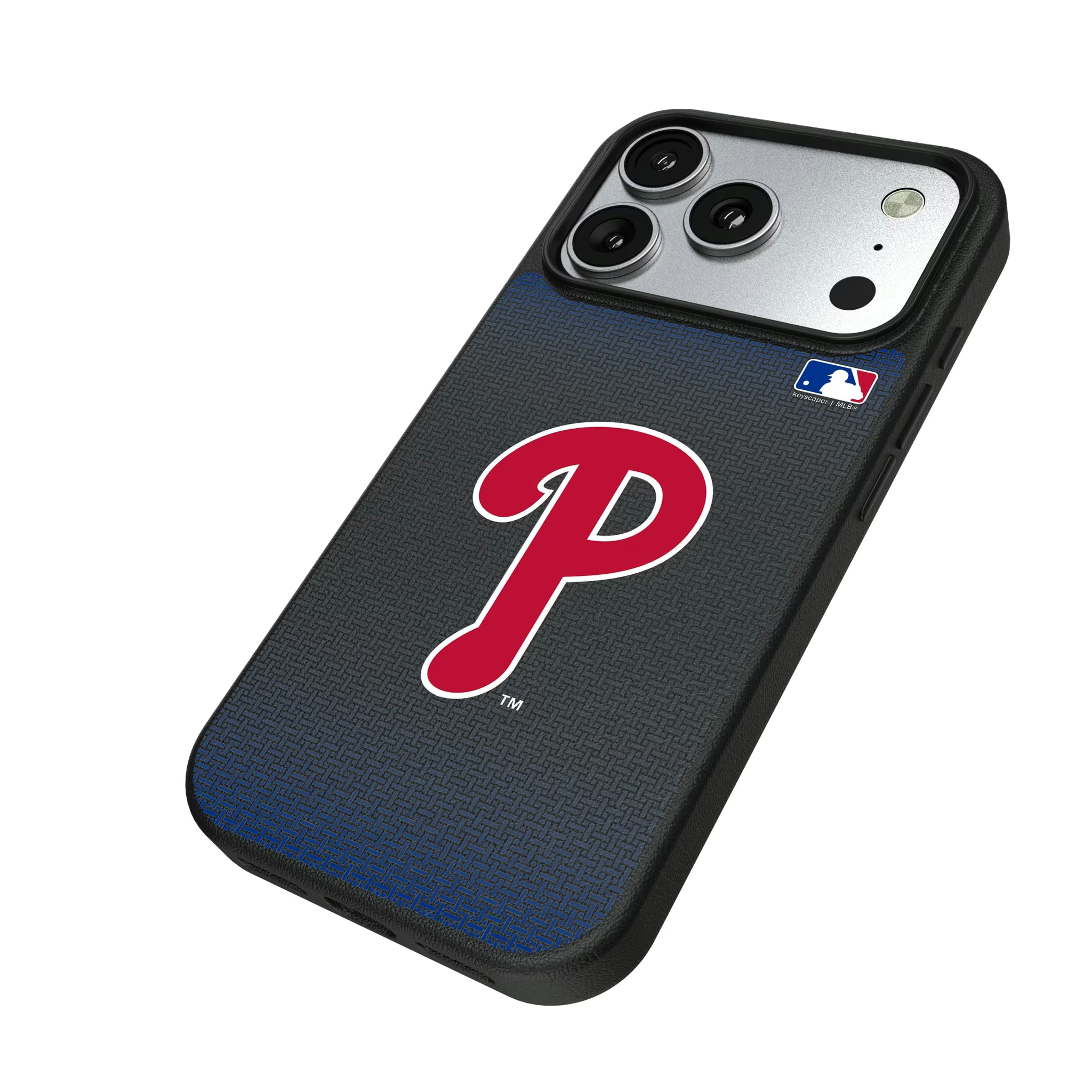 Philadelphia Phillies Linen iPhone MagSafe Compatible Phone Case for Apple iPhone - Isometric View#Device_iPhone 17 Pro