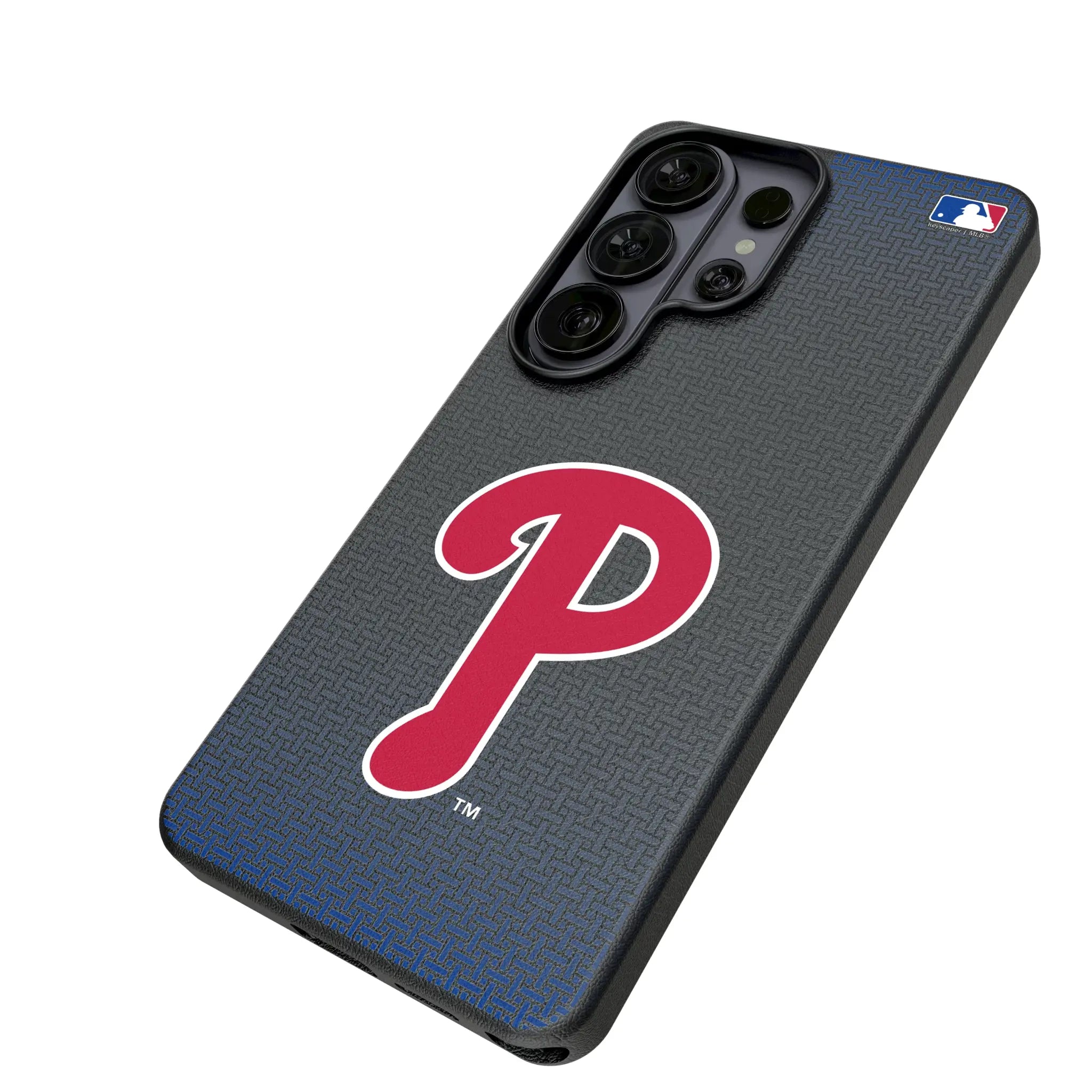 Philadelphia Phillies Linen Galaxy MagSafe Compatible Phone Case for Samsung Galaxy - Isometric View#Device_Galaxy S26 Ultra