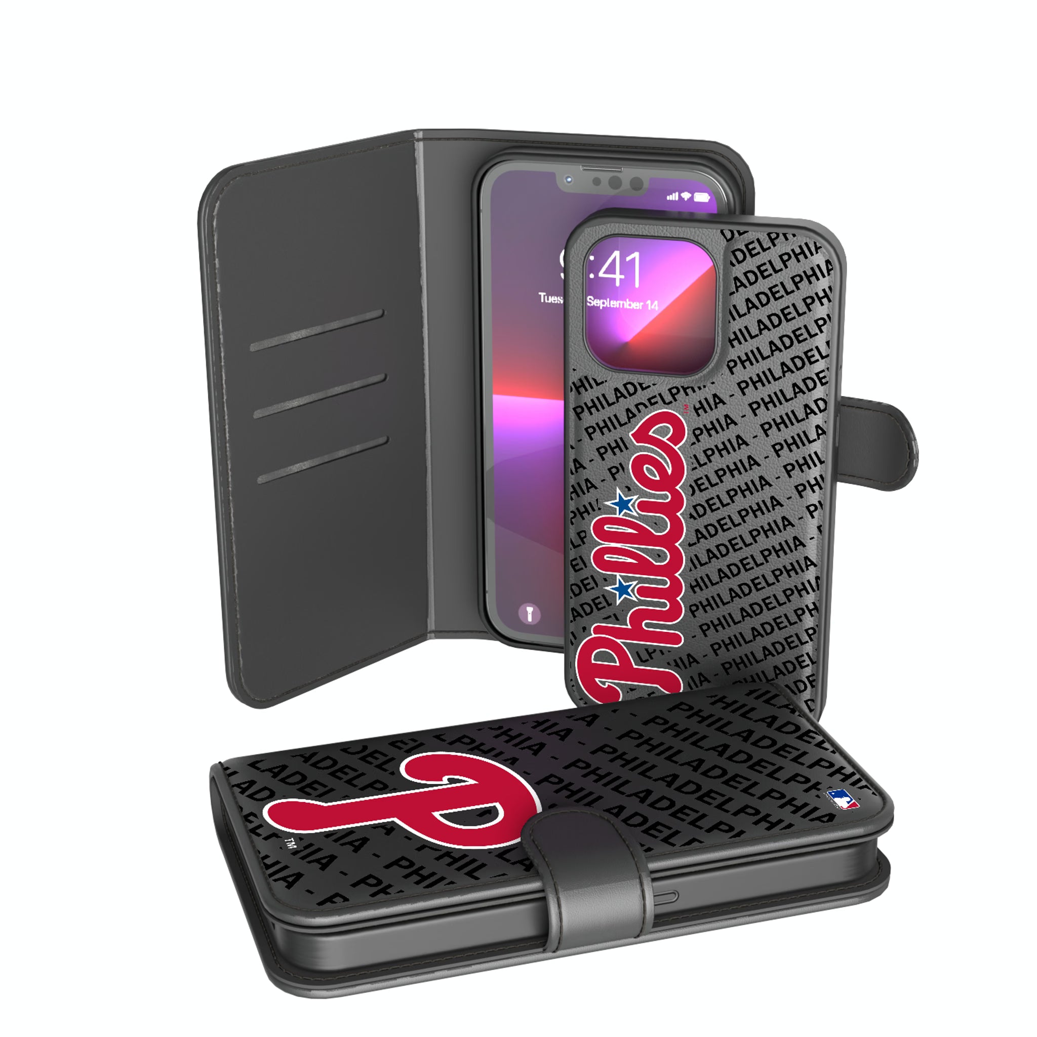 Philadelphia Phillies Monocolor Tilt iPhone Wallet Phone Case for Apple iPhone