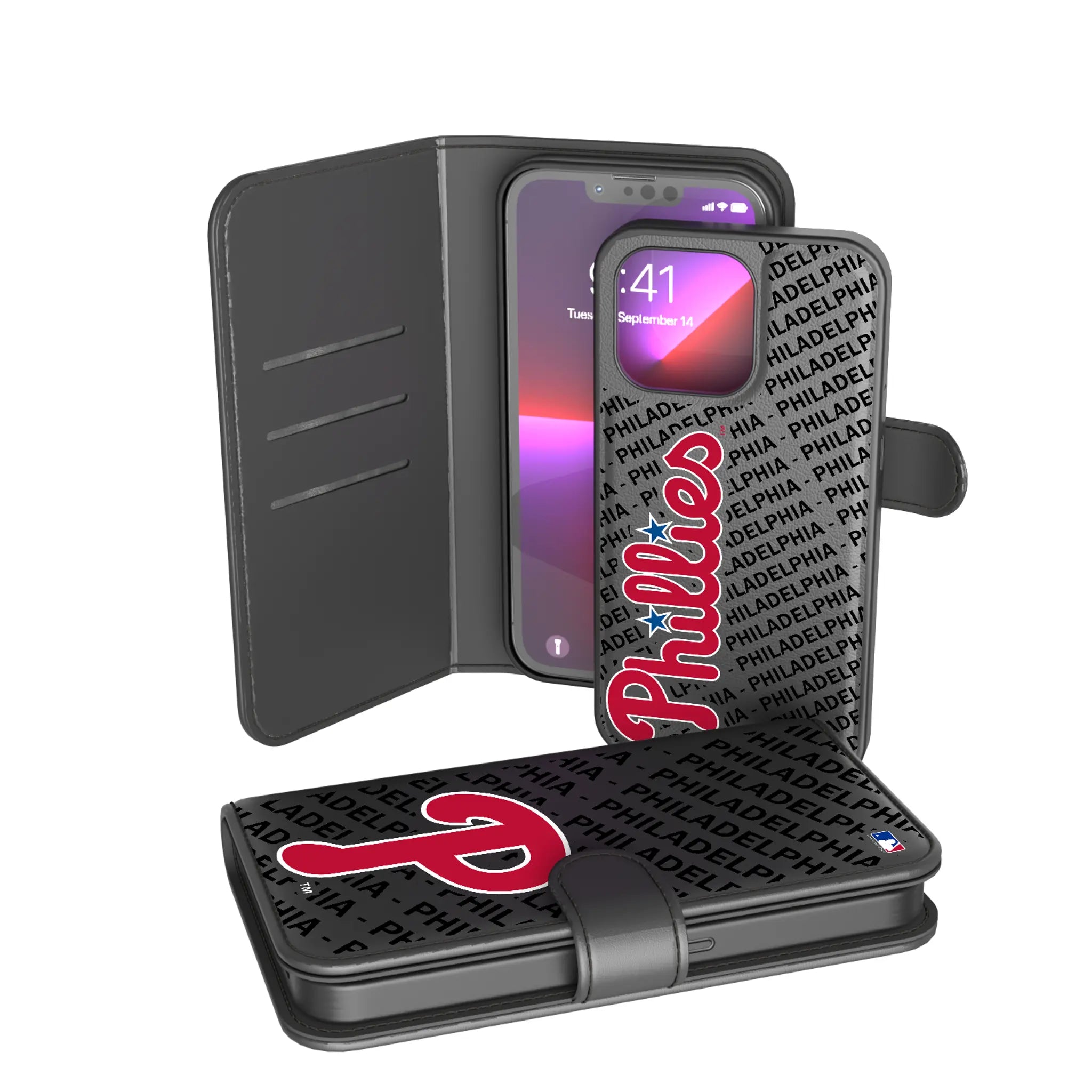 Philadelphia Phillies Monocolor Tilt iPhone Wallet Phone Case for Apple iPhone