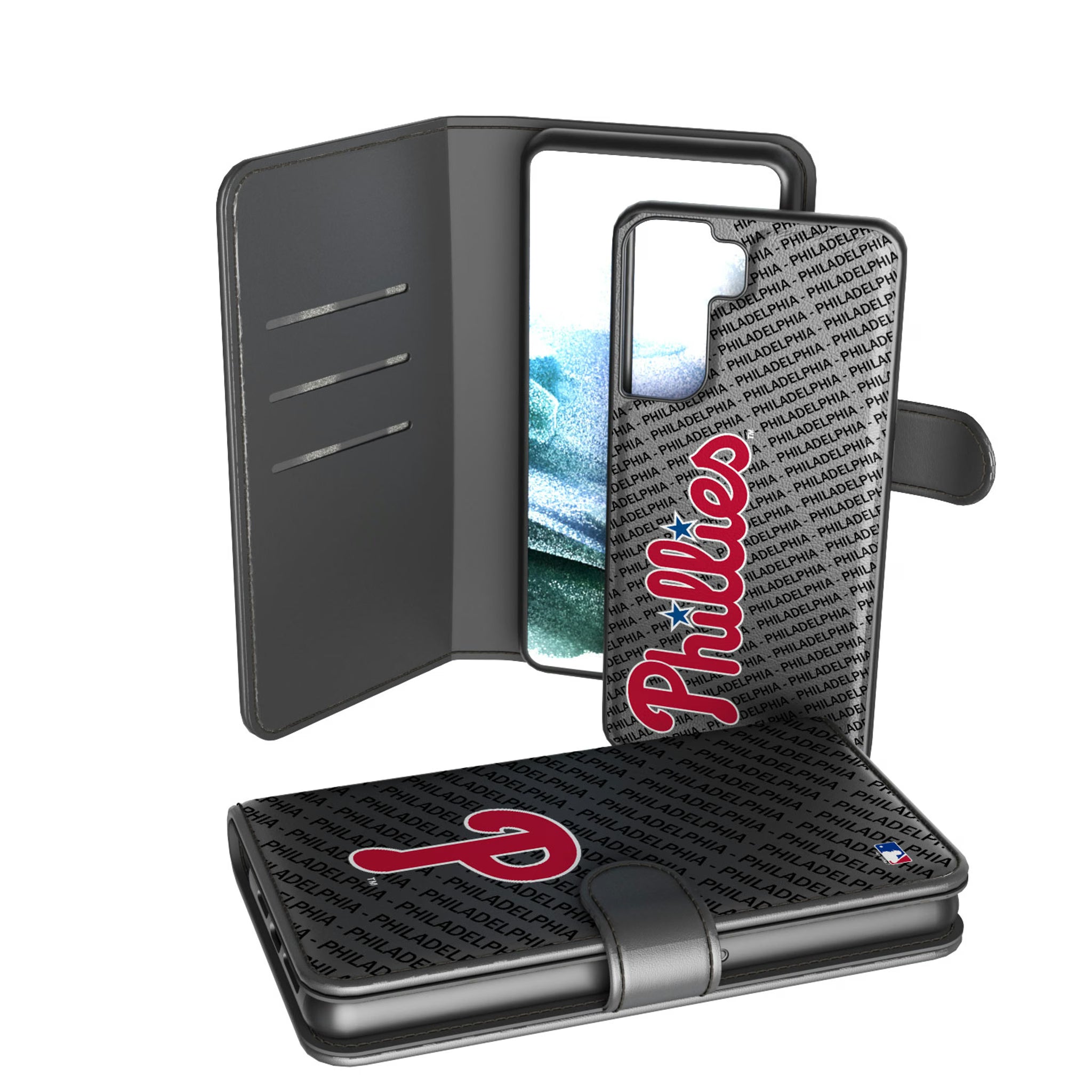 Philadelphia Phillies Monocolor Tilt Galaxy Wallet Phone Case for Samsung Galaxy