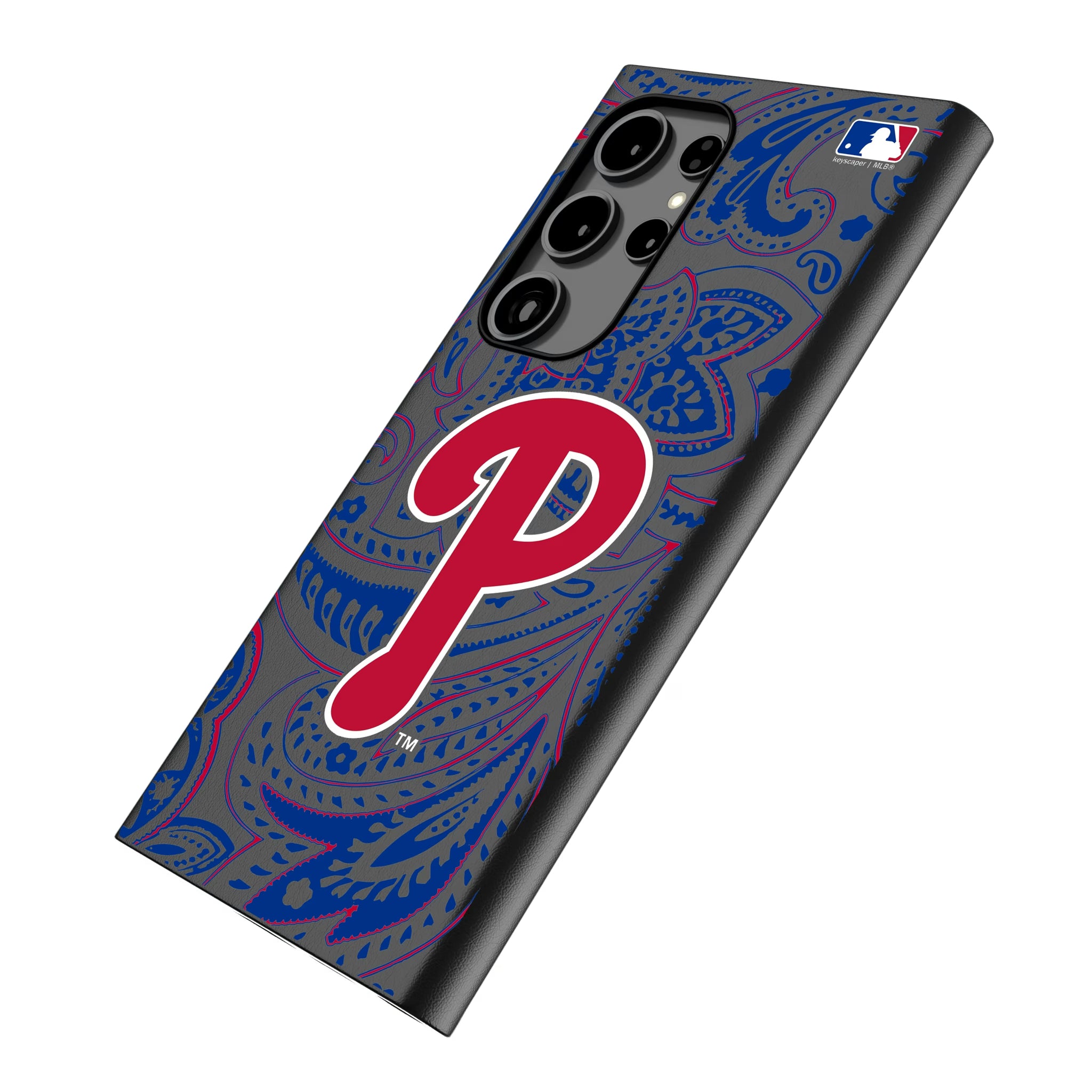 Philadelphia Phillies Paisley Galaxy MagSafe Compatible Phone Case for Samsung Galaxy - Isometric View