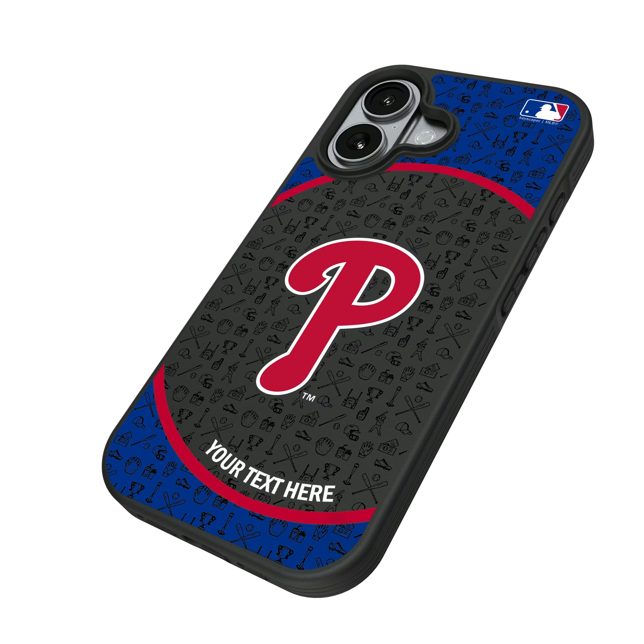 Philadelphia Phillies Personalized Circle iPhone Bump Phone Case for Apple iPhone - Isometric View#Device_iPhone 17