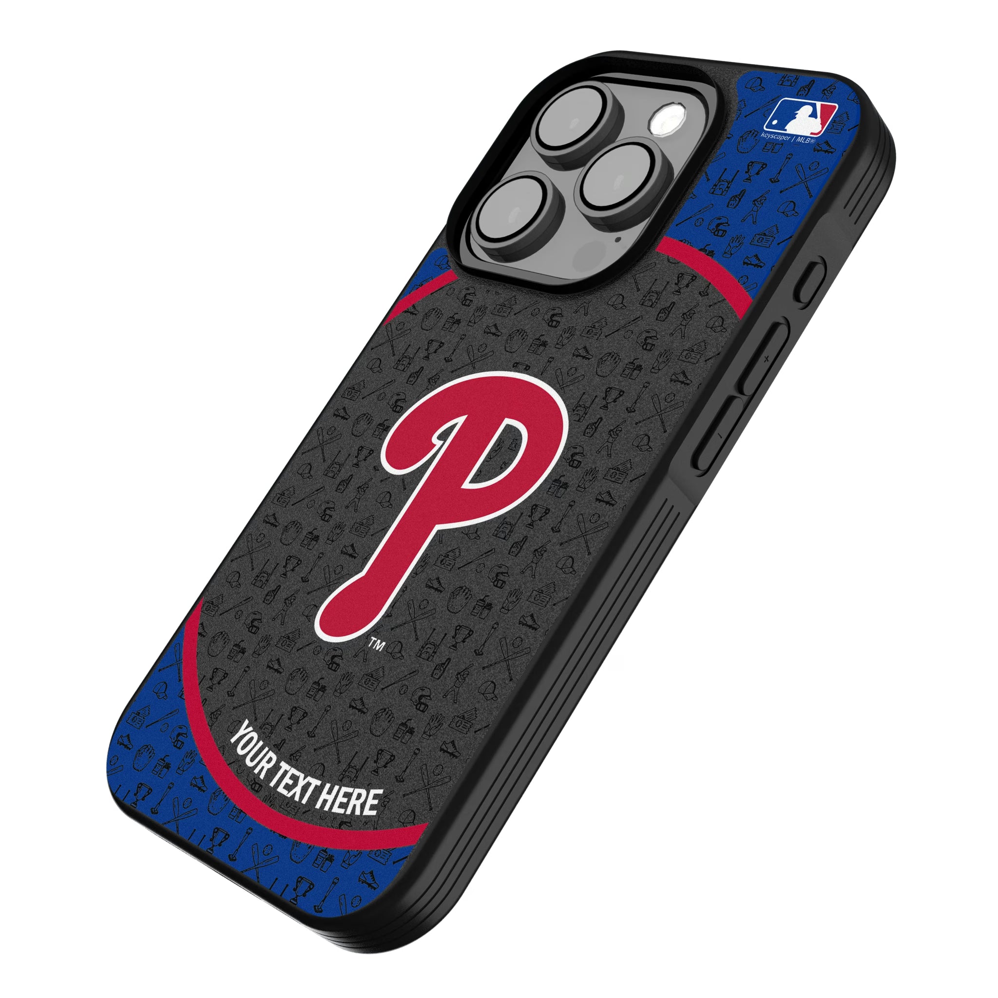 Philadelphia Phillies Personalized Circle iPhone Bump Phone Case for Apple iPhone - Isometric View