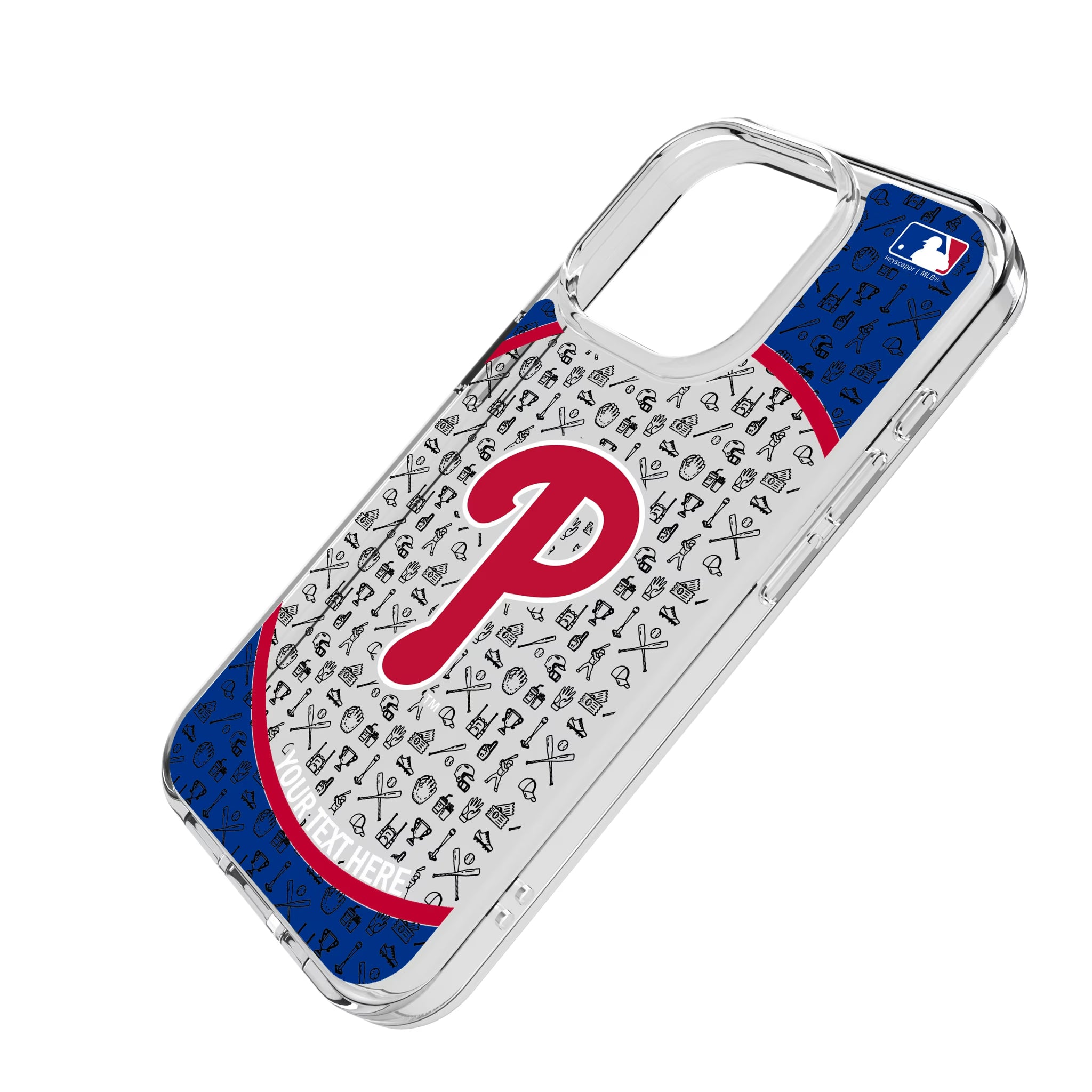 Philadelphia Phillies Personalized Circle iPhone Clear Phone Case for Apple iPhone - Isometric View