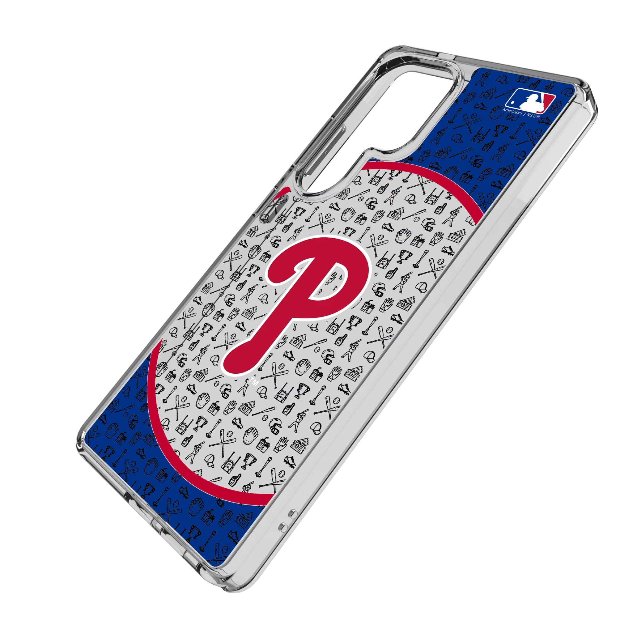 Philadelphia Phillies Personalized Circle Galaxy Clear Phone Case for Samsung Galaxy - Isometric View