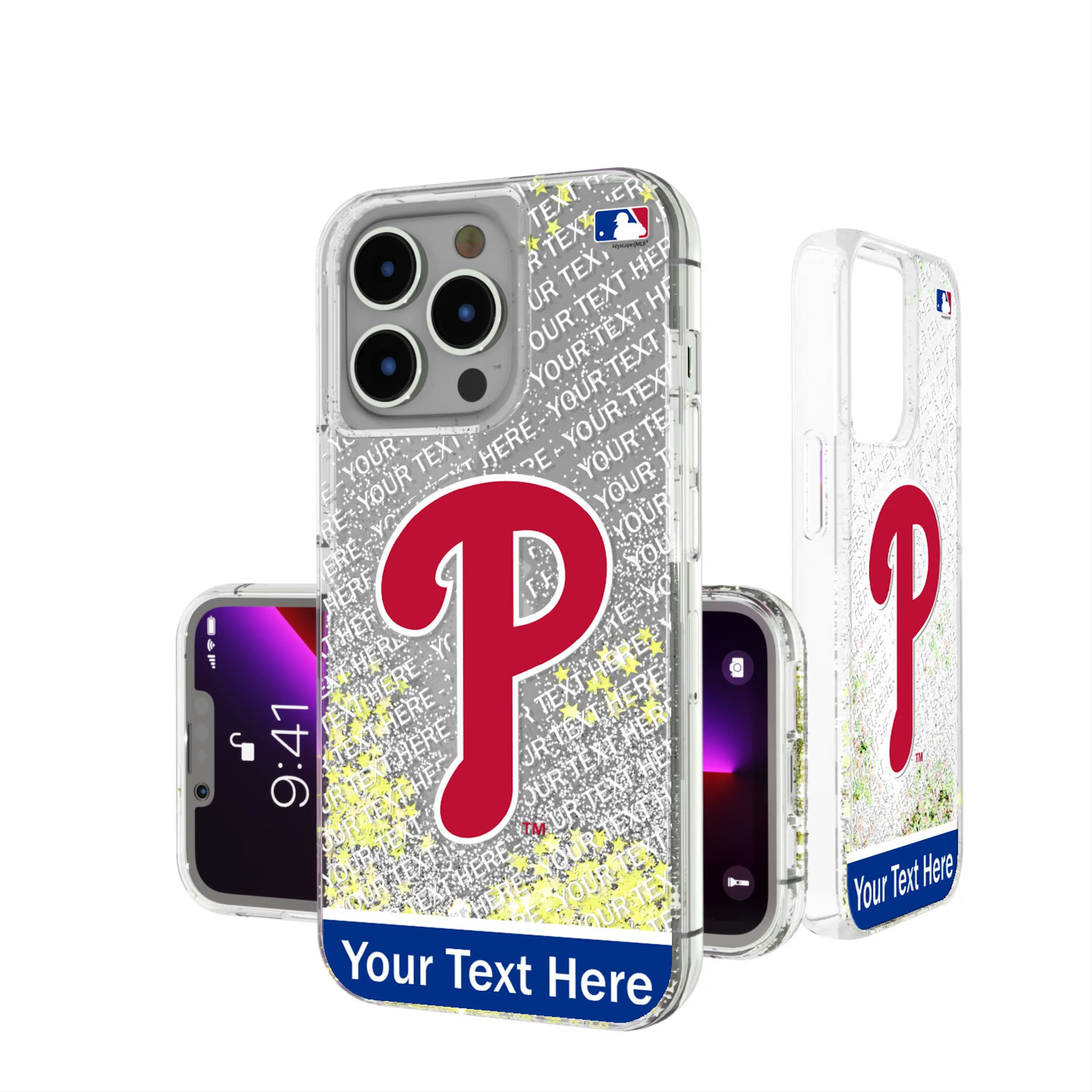 Philadelphia Phillies Personalized EndZone Plus iPhone Glitter Phone Case for Apple iPhone