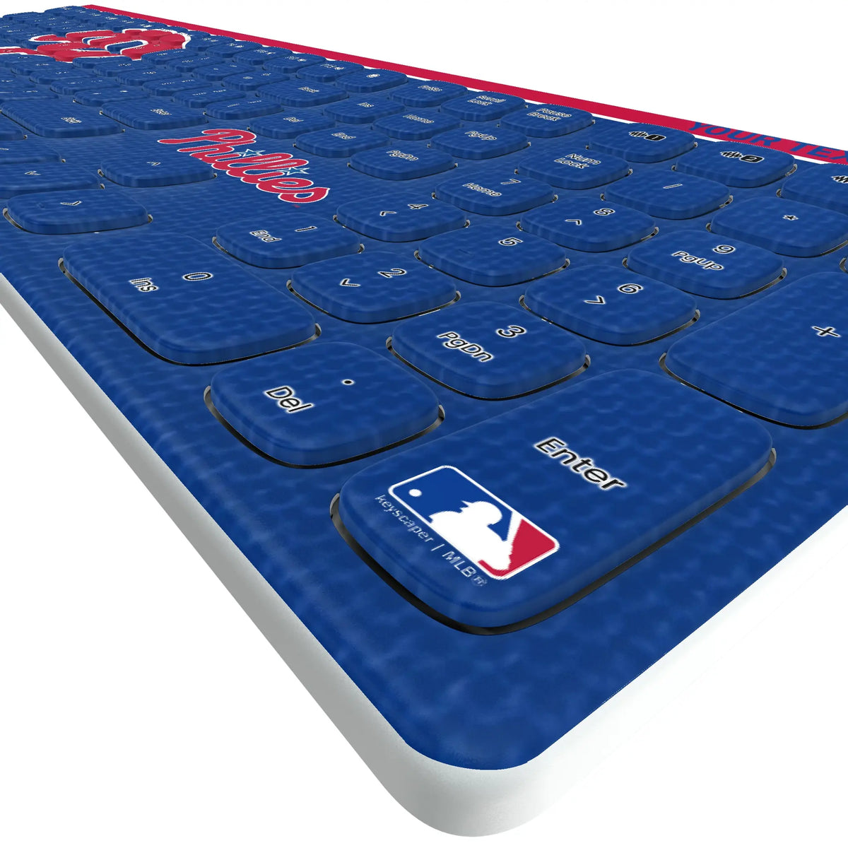 Philadelphia Phillies Personalized Endzone Solid KKB605 Curved Wireless Keyboard - Detail