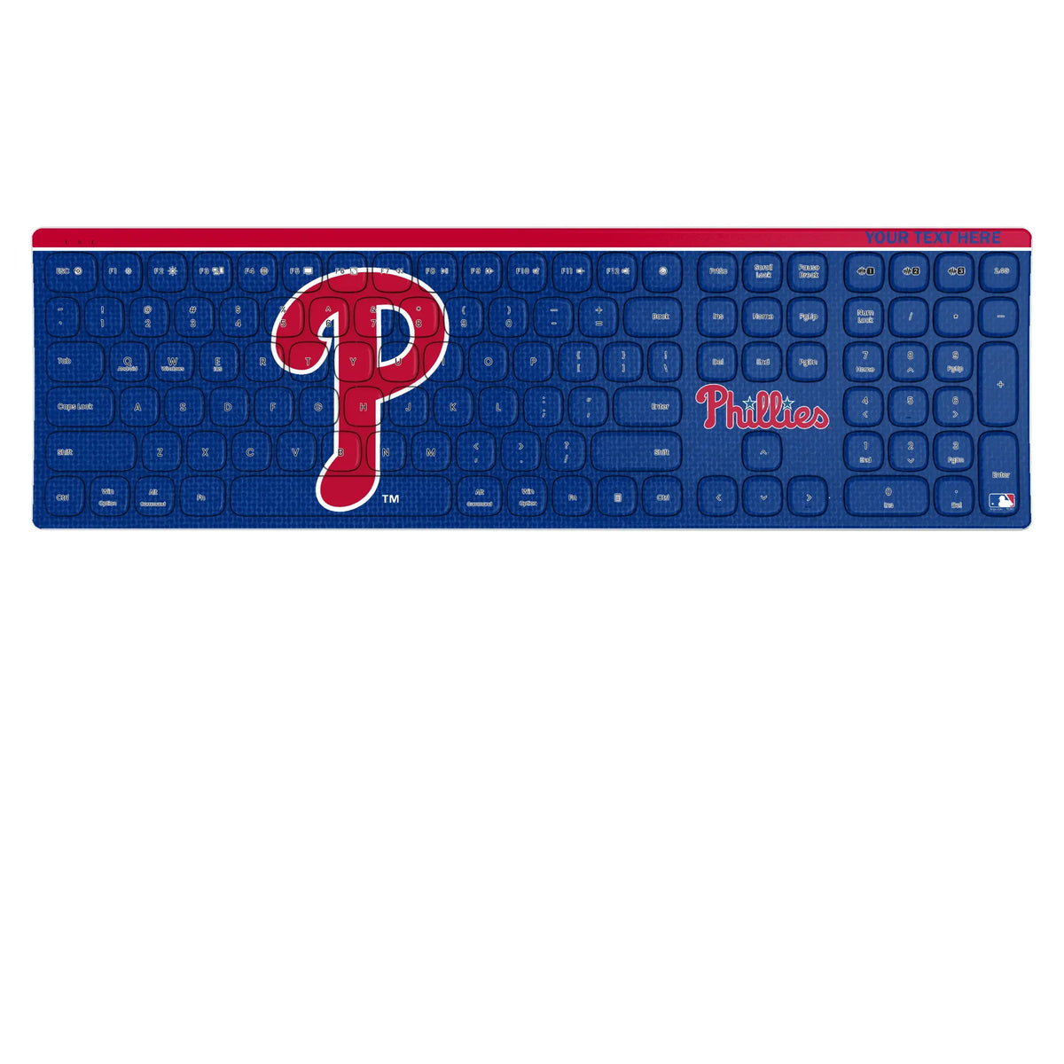 Philadelphia Phillies Personalized Endzone Solid KKB605 Curved Wireless Keyboard