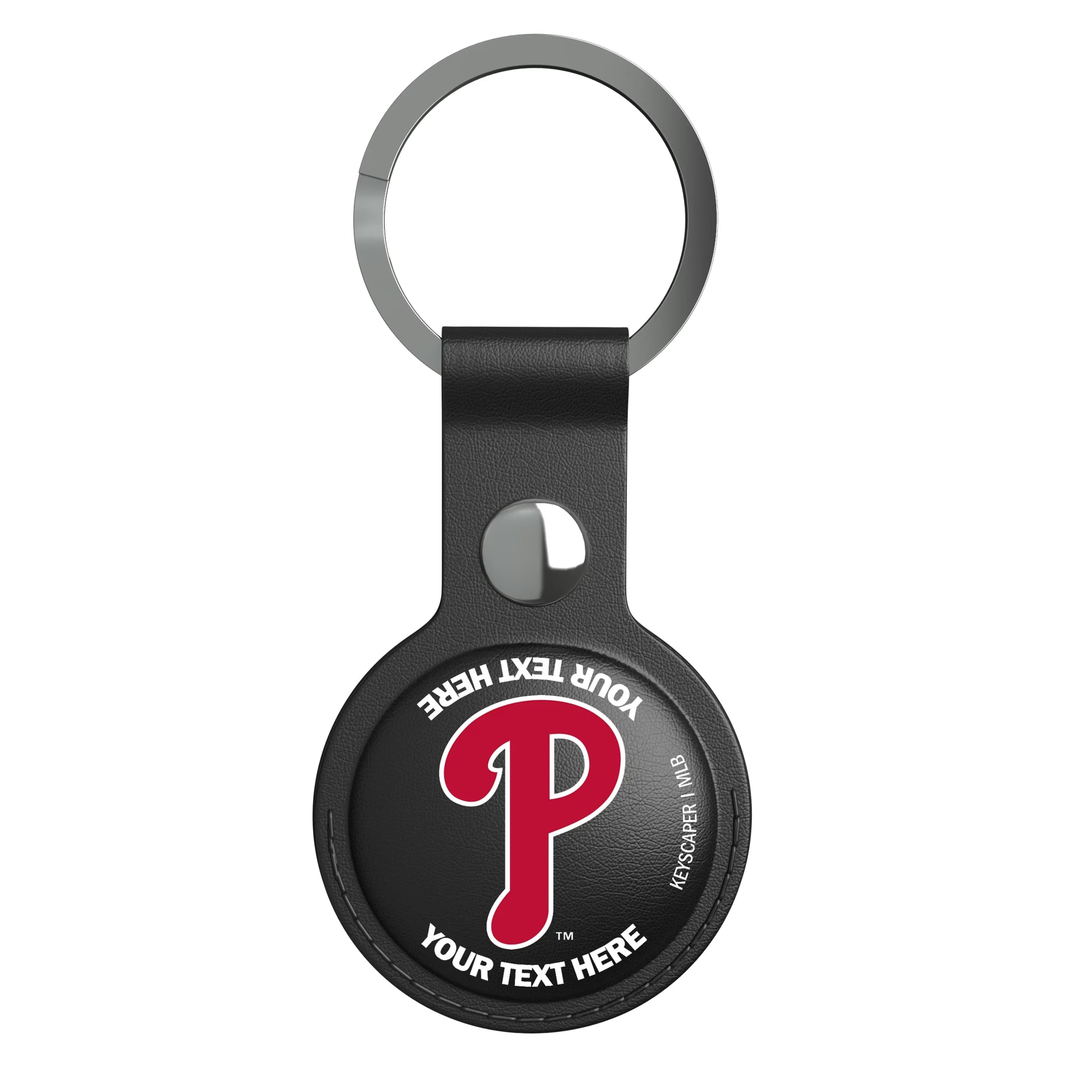 Philadelphia Phillies Personalized Insignia AirTag Black Airtag Holder