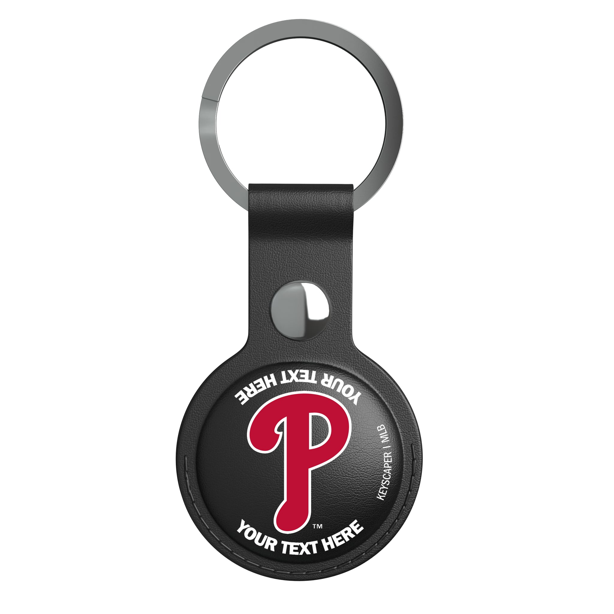 Philadelphia Phillies Personalized Insignia AirTag Black Airtag Holder