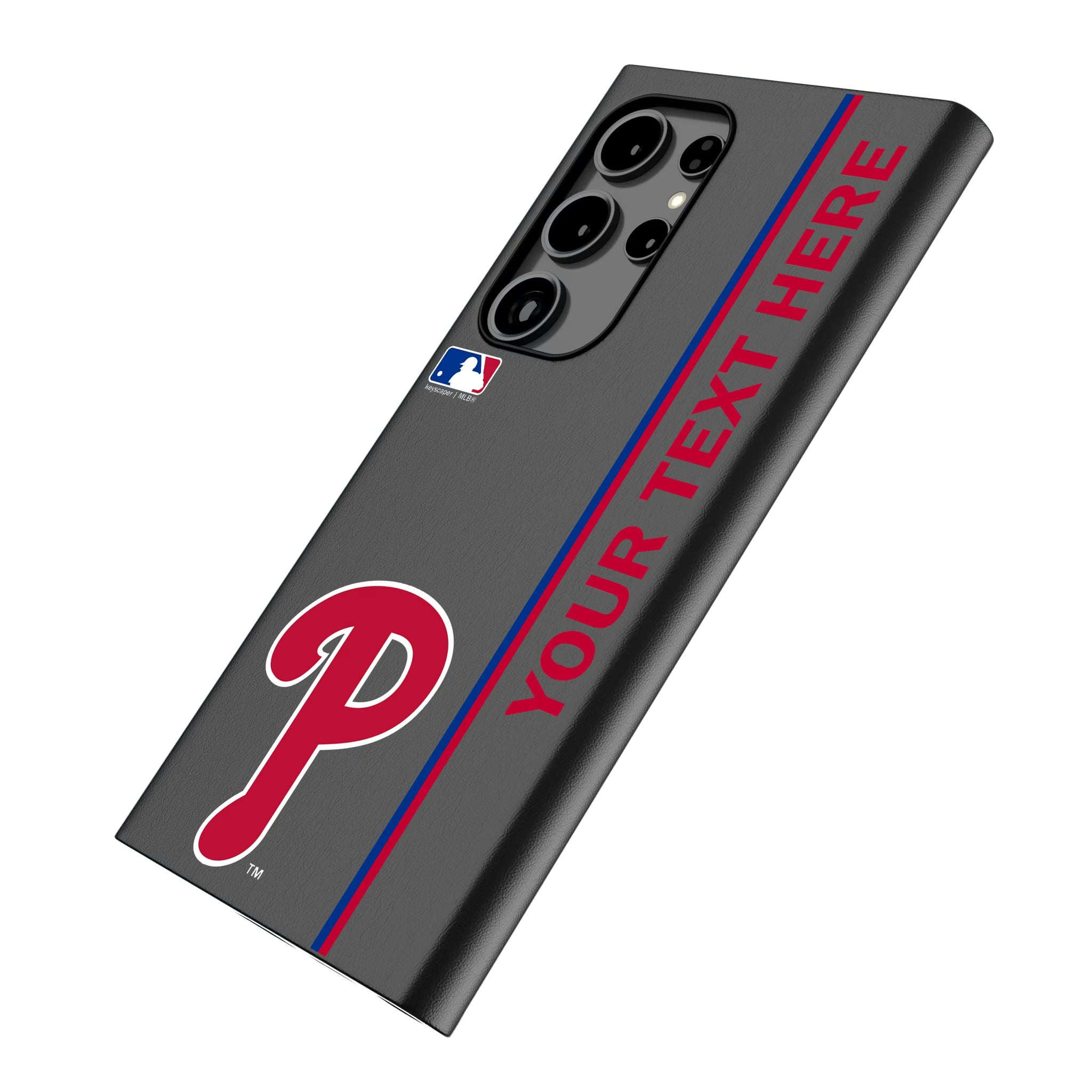 Philadelphia Phillies Personalized Sidebard Galaxy MagSafe Compatible Phone Case for Samsung Galaxy - Isometric View