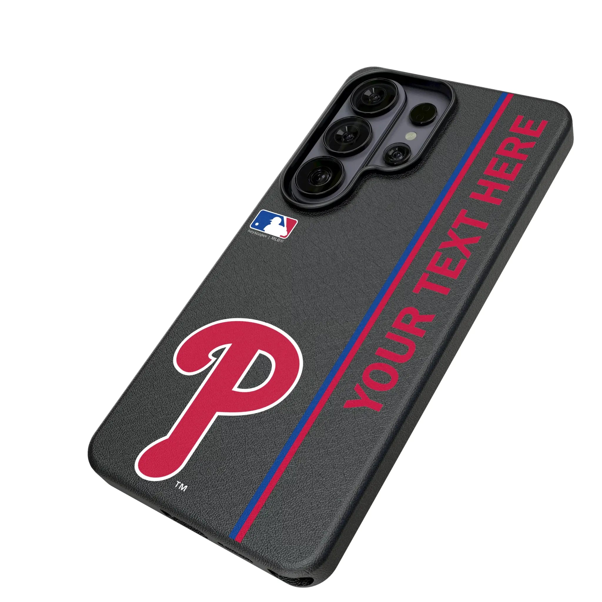 Philadelphia Phillies Personalized Sidebard Galaxy MagSafe Compatible Phone Case for Samsung Galaxy - Isometric View#Device_Galaxy S26 Ultra
