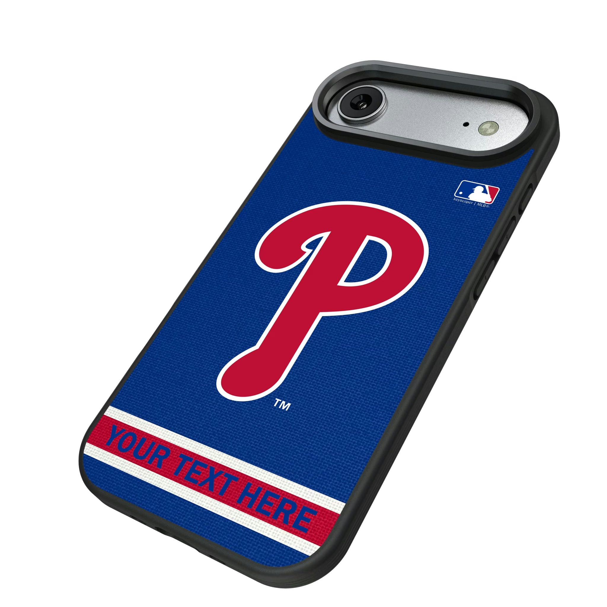 Philadelphia Phillies Personalized Stripe iPhone Bump Phone Case for Apple iPhone - Isometric View#Device_iPhone Air