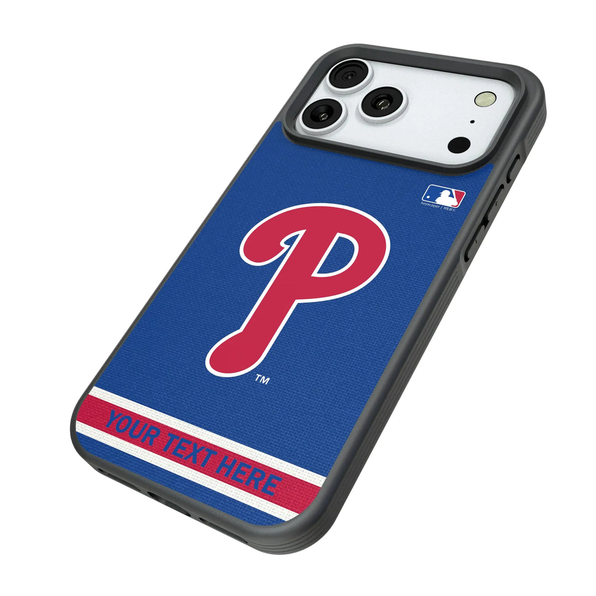 Philadelphia Phillies Personalized Stripe iPhone Bump Phone Case for Apple iPhone - Isometric View#Device_iPhone 18 Pro Max