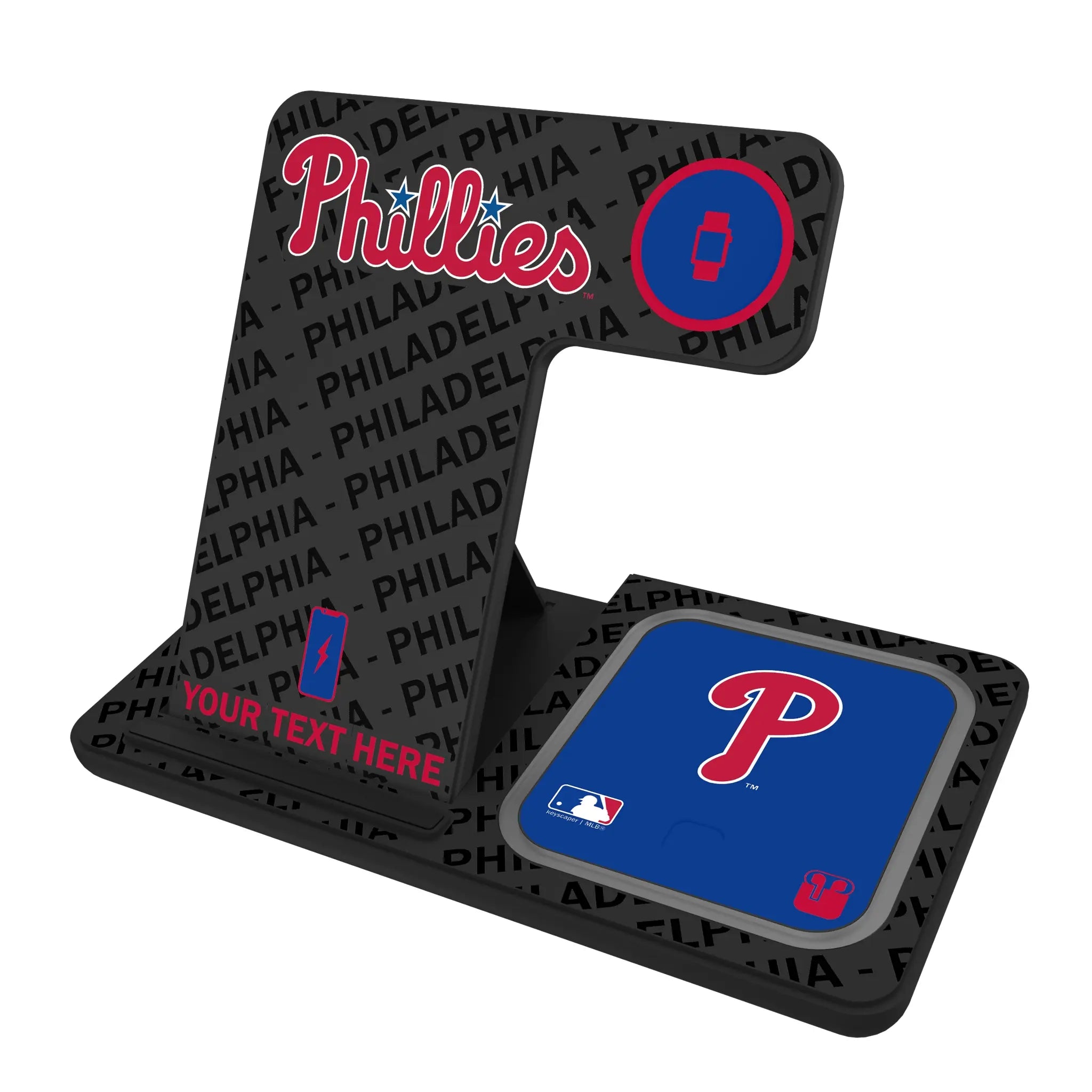 Philadelphia Phillies Personalized Tilt 3 in 1 Charging Station
