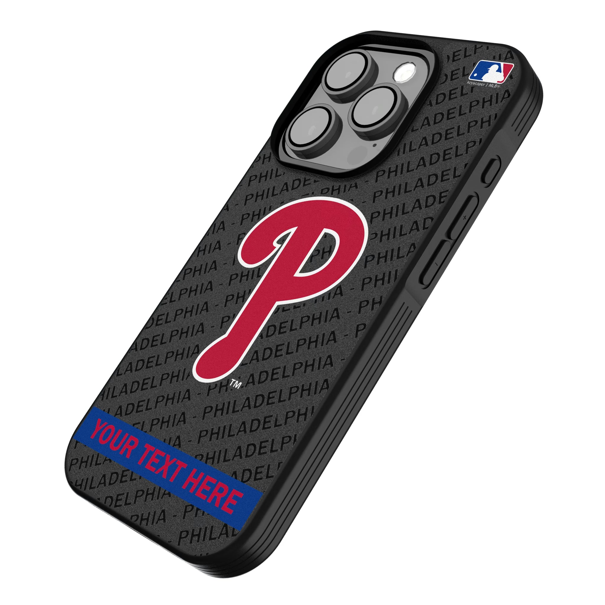 Philadelphia Phillies Personalized Tilt iPhone Bump Phone Case for Apple iPhone - Isometric View