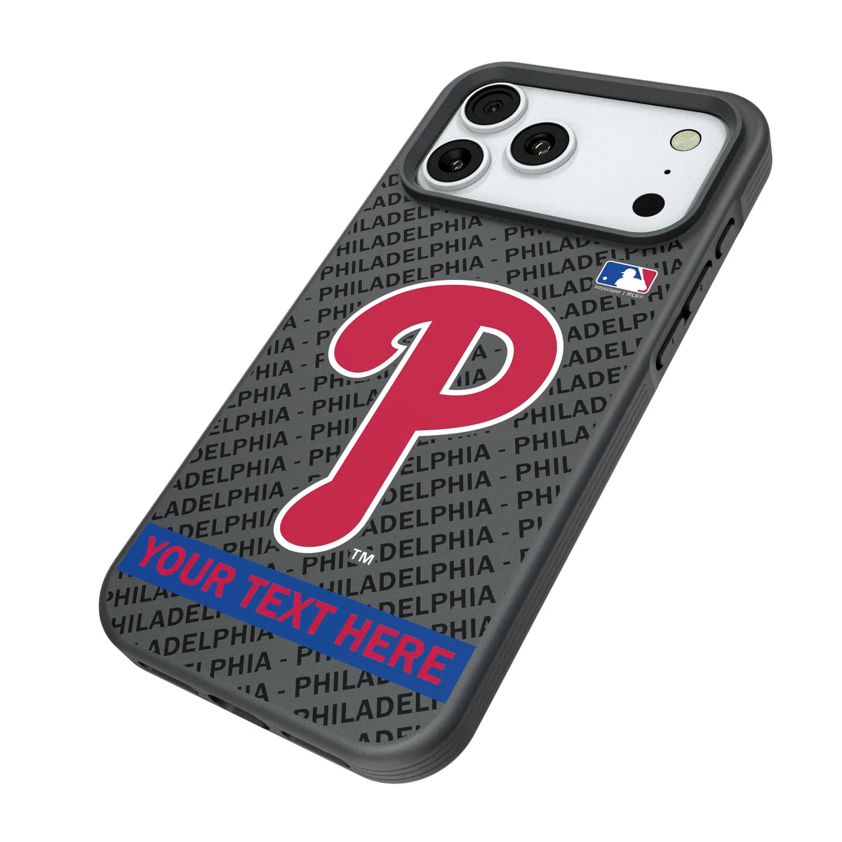 Philadelphia Phillies Personalized Tilt iPhone Bump Phone Case for Apple iPhone - Isometric View#Device_iPhone 18 Pro Max