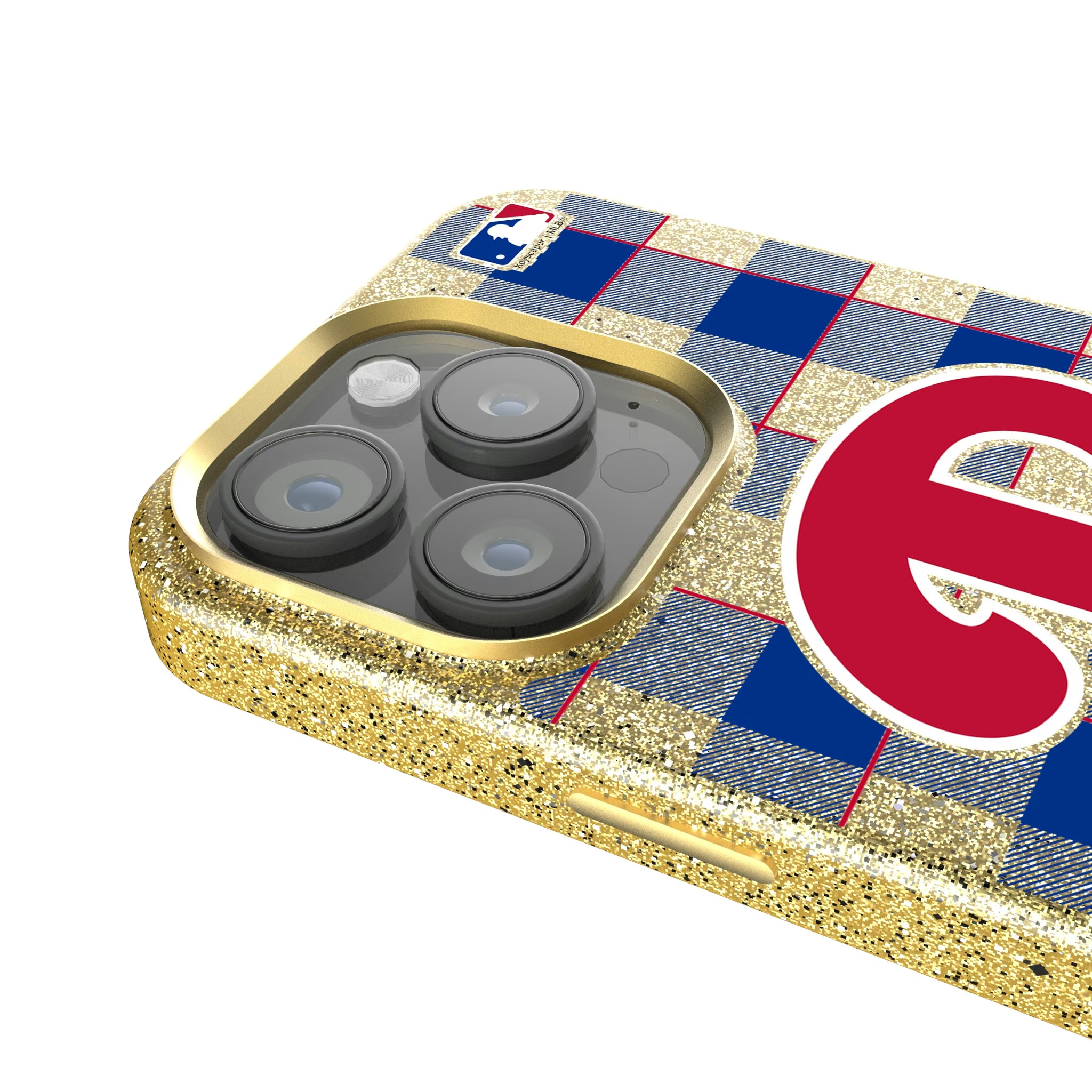 Philadelphia Phillies Plaid iPhone Bling Phone Case for Apple iPhone - Detail