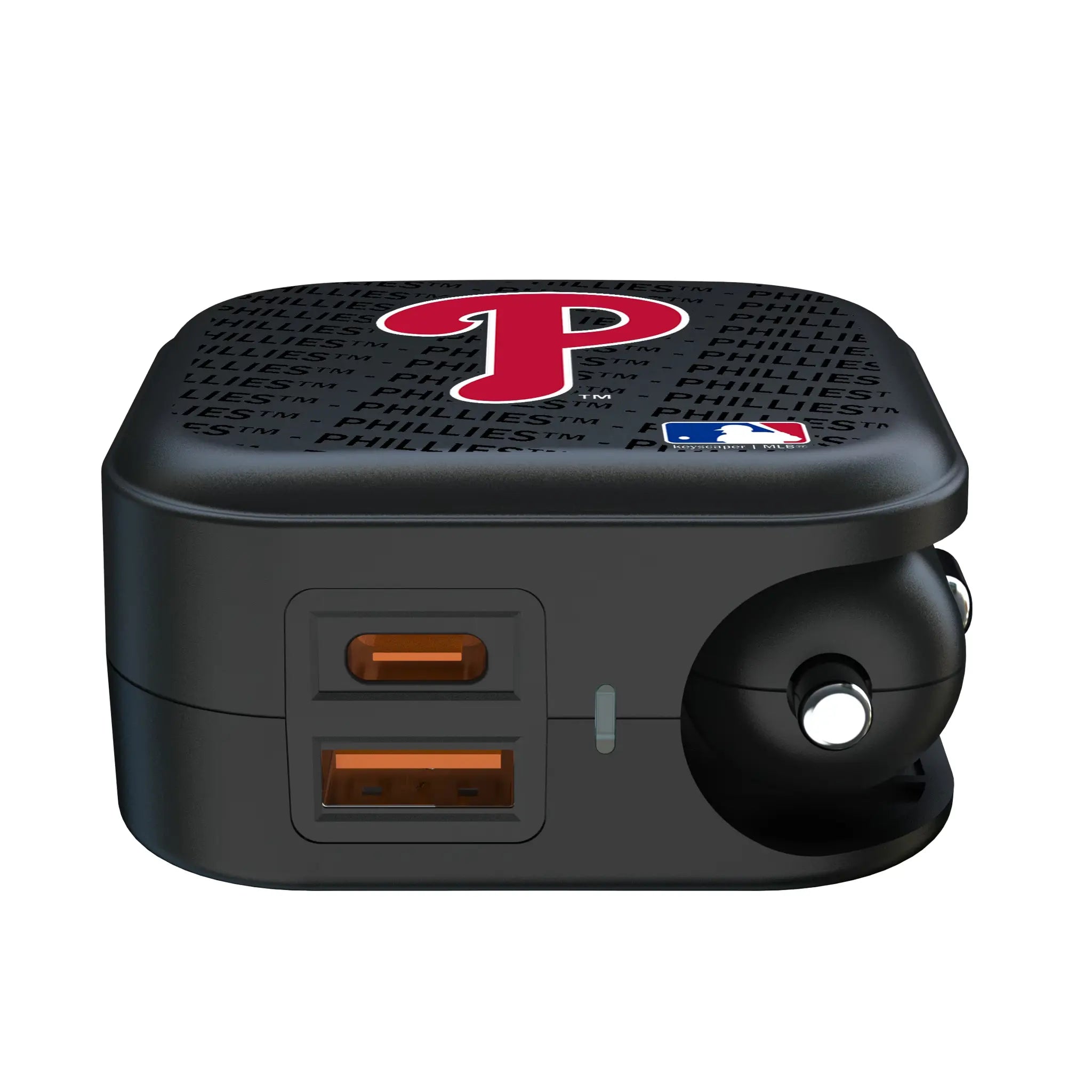 Philadelphia Phillies Text Backdrop 2 in 1 USB A/C Charger