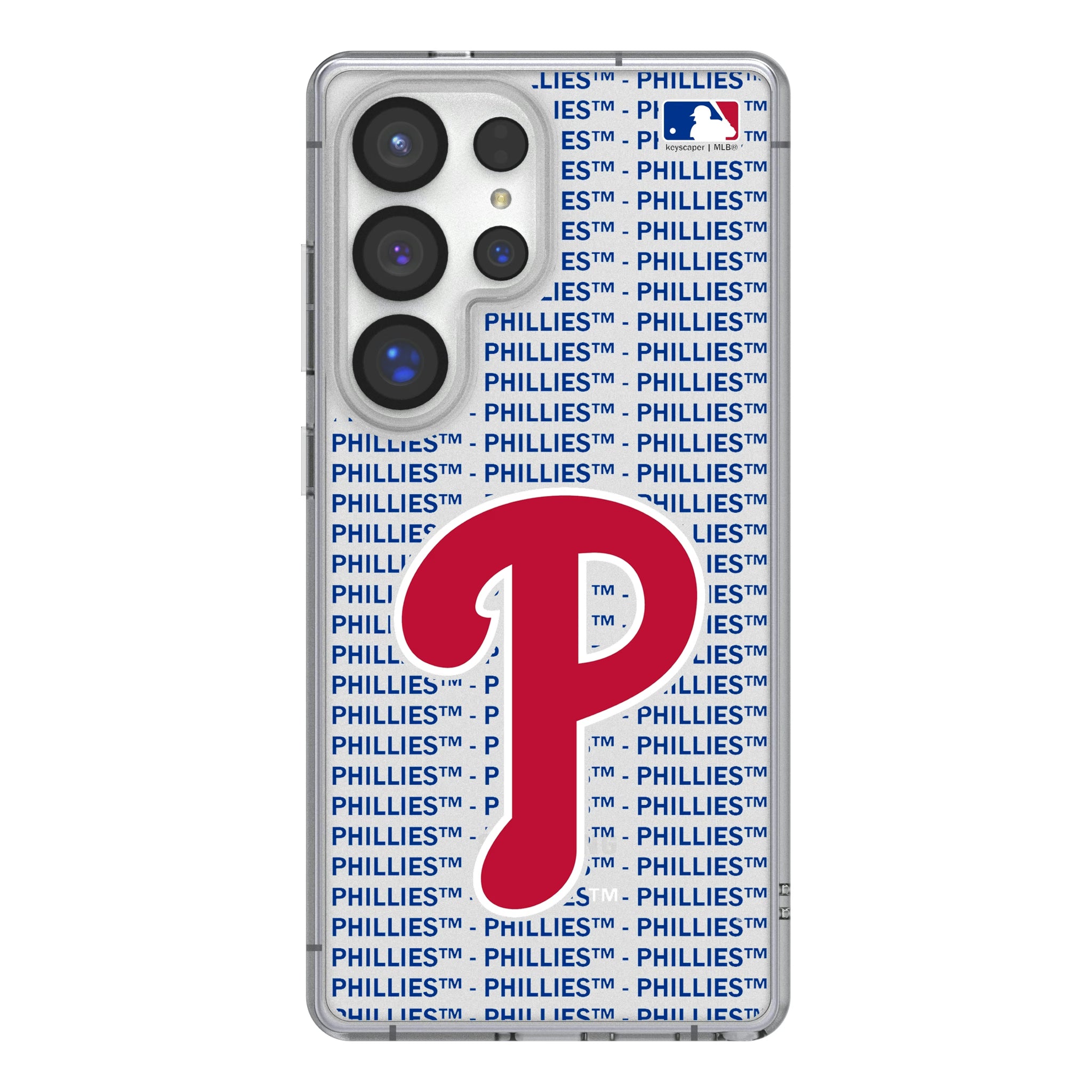 Philadelphia Phillies Text Backdrop Galaxy Clear Phone Case for Samsung Galaxy