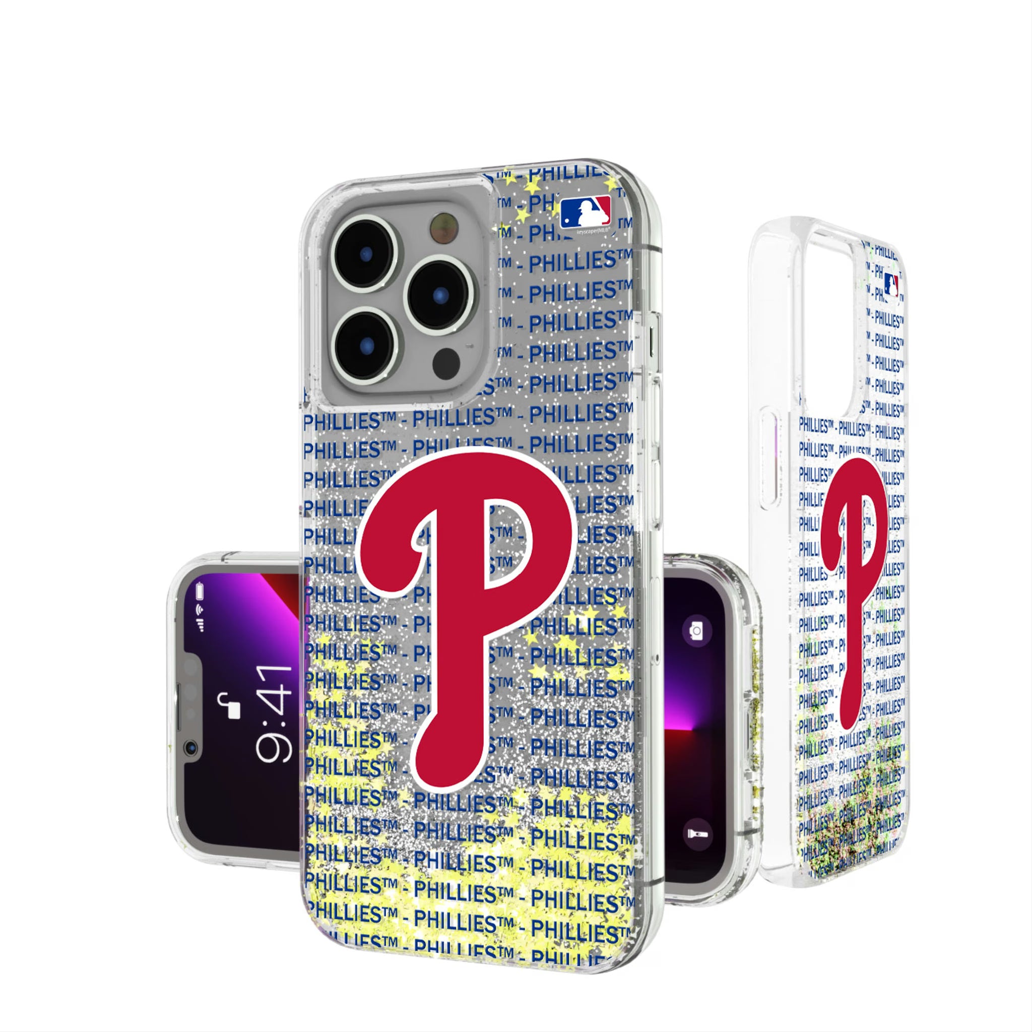 Philadelphia Phillies Text Backdrop iPhone Glitter Phone Case for Apple iPhone