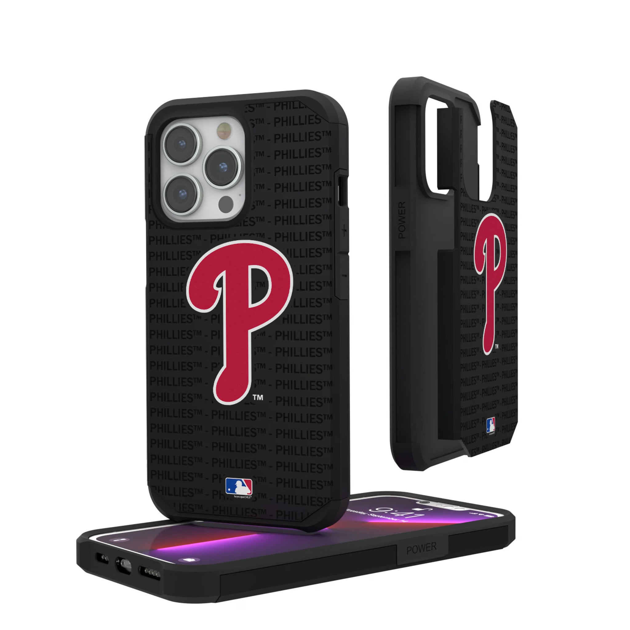 Philadelphia Phillies Text Backdrop iPhone Rugged Phone Case for Apple iPhone