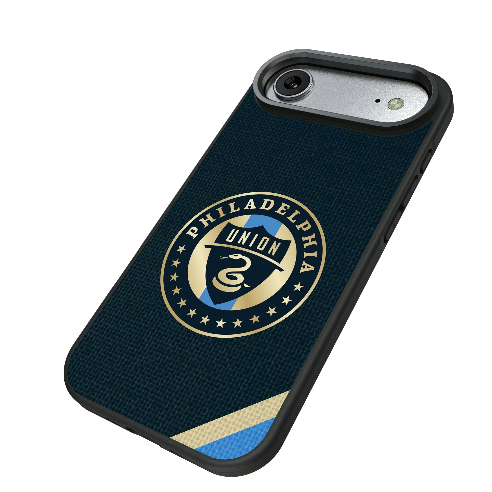 Philadelphia Union Diagonal Stripe iPhone Bump Phone Case for Apple iPhone - Isometric View#Device_iPhone Air