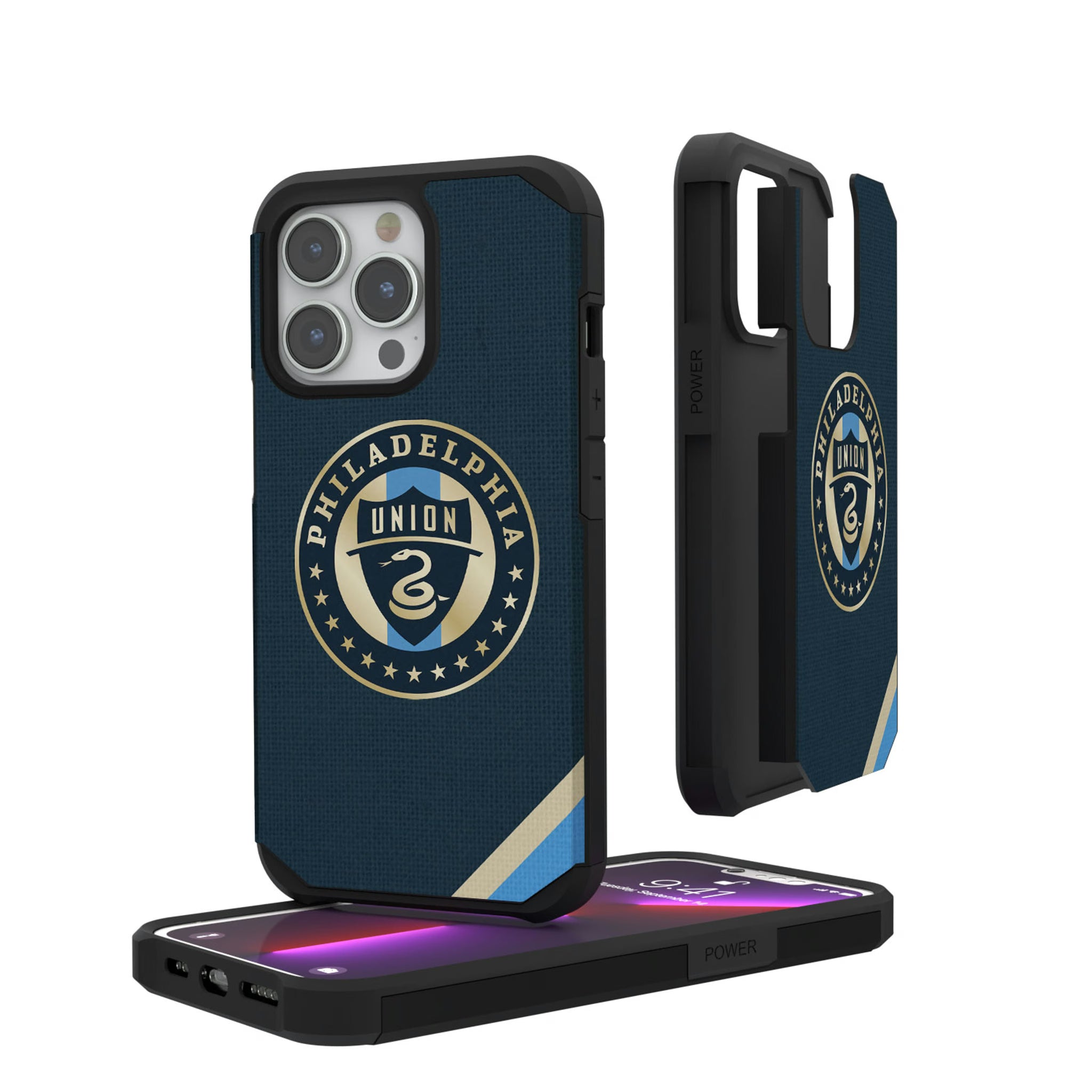 Philadelphia Union Diagonal Stripe iPhone Rugged Phone Case for Apple iPhone