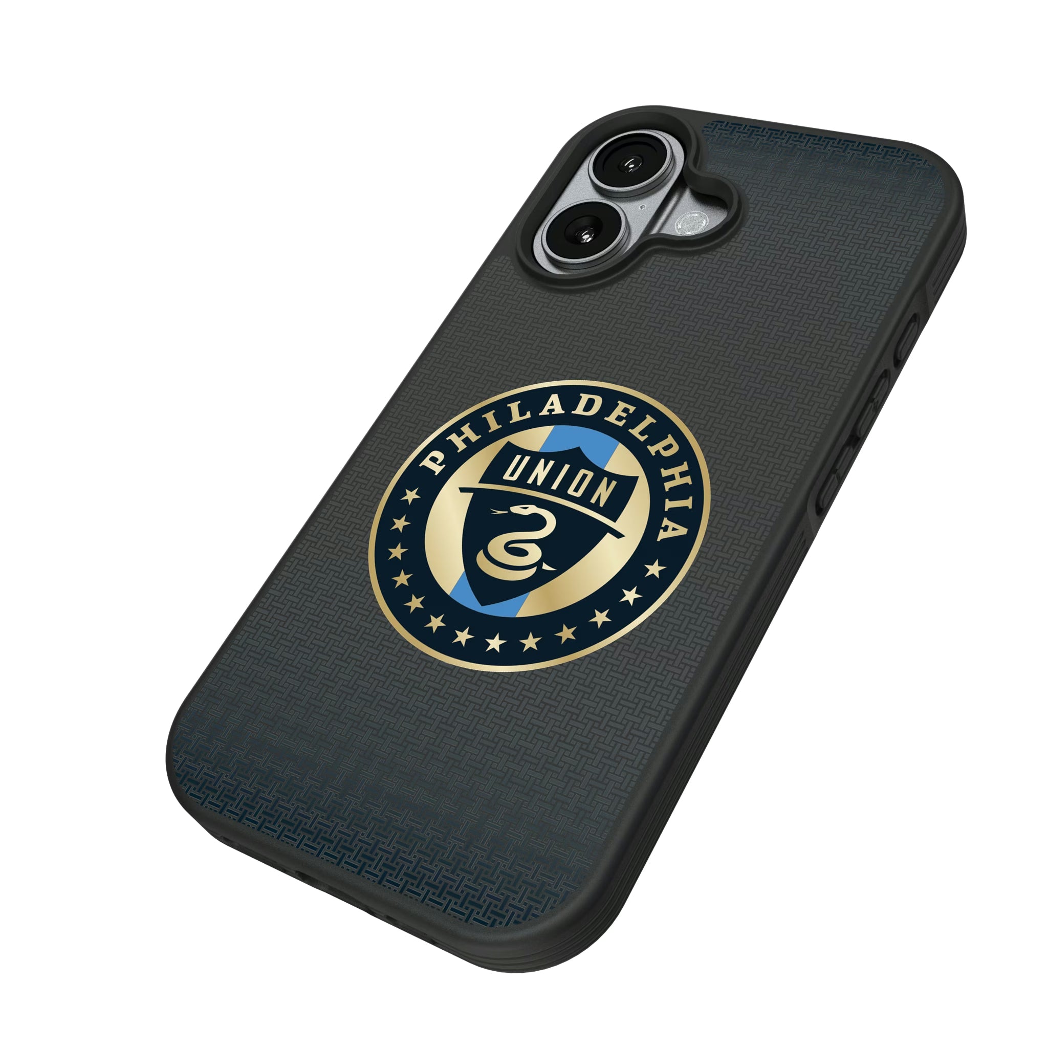 Philadelphia Union Linen iPhone Bump Phone Case for Apple iPhone - Isometric View#Device_iPhone 17