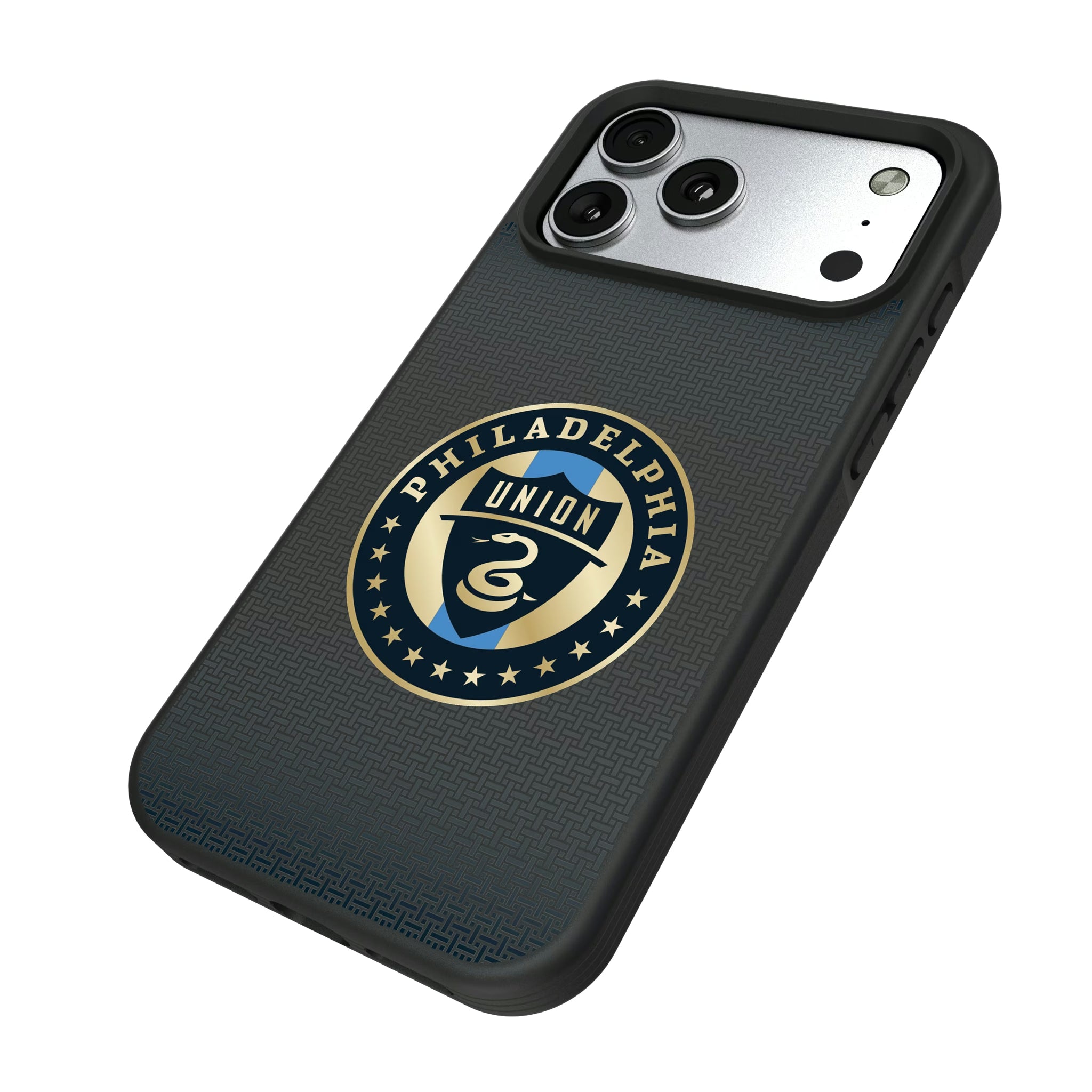 Philadelphia Union Linen iPhone Bump Phone Case for Apple iPhone - Isometric View#Device_iPhone 17 Pro Max