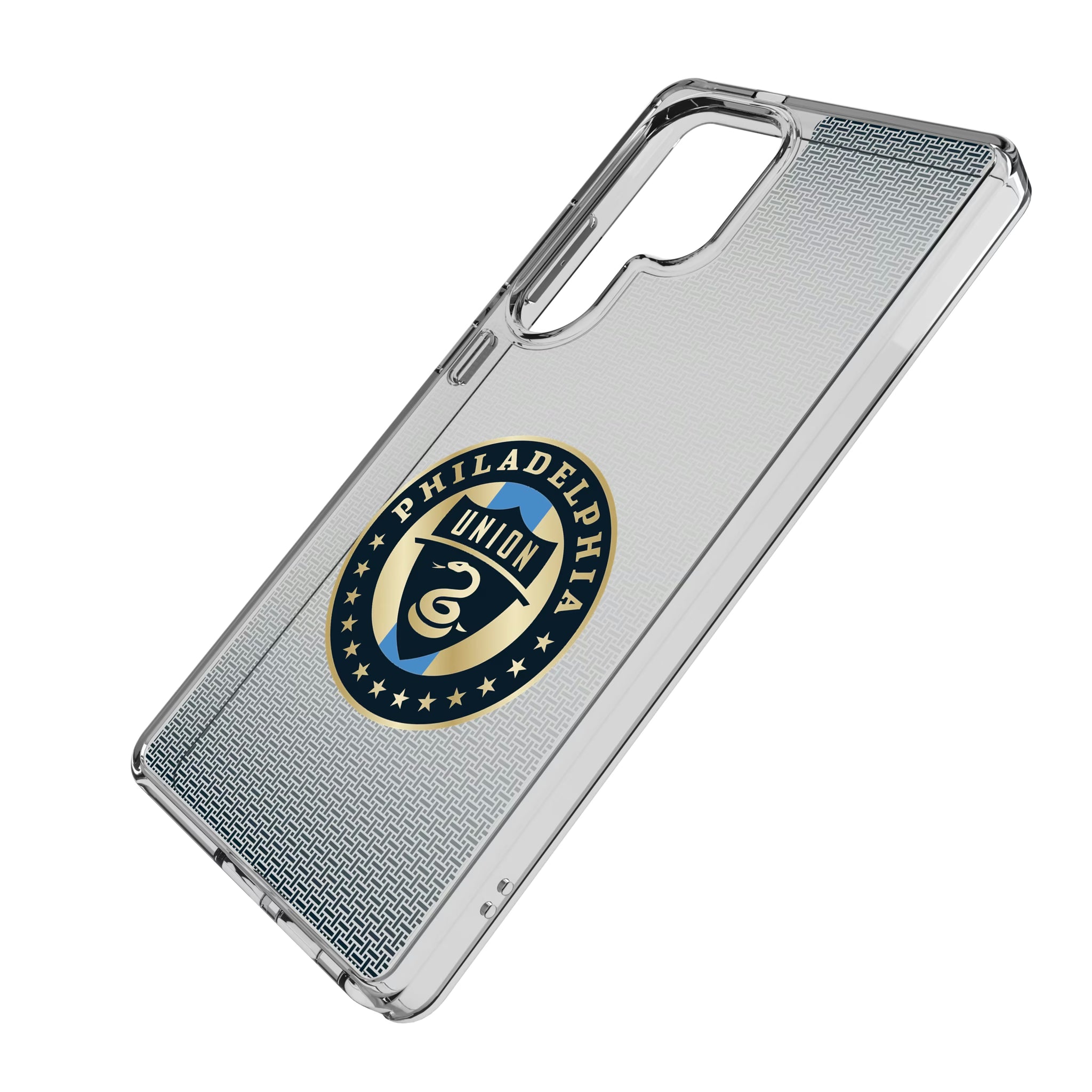 Philadelphia Union Linen Galaxy Clear Phone Case for Samsung Galaxy - Isometric View