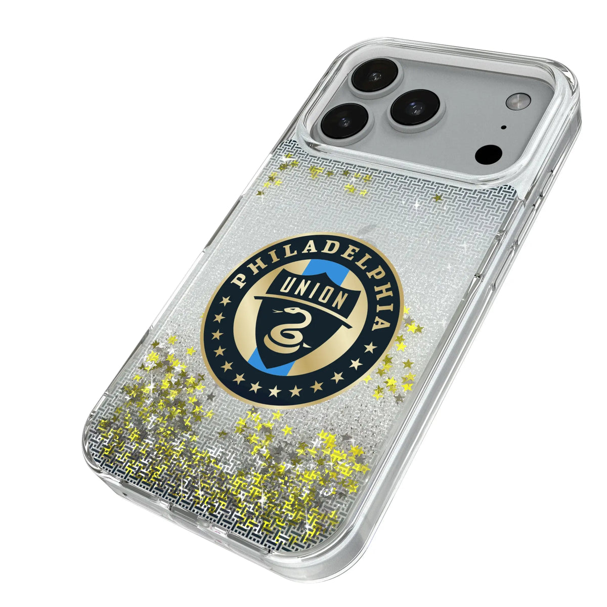 Philadelphia Union Linen iPhone Glitter Phone Case for Apple iPhone - Isometric View#Device_iPhone 18 Pro