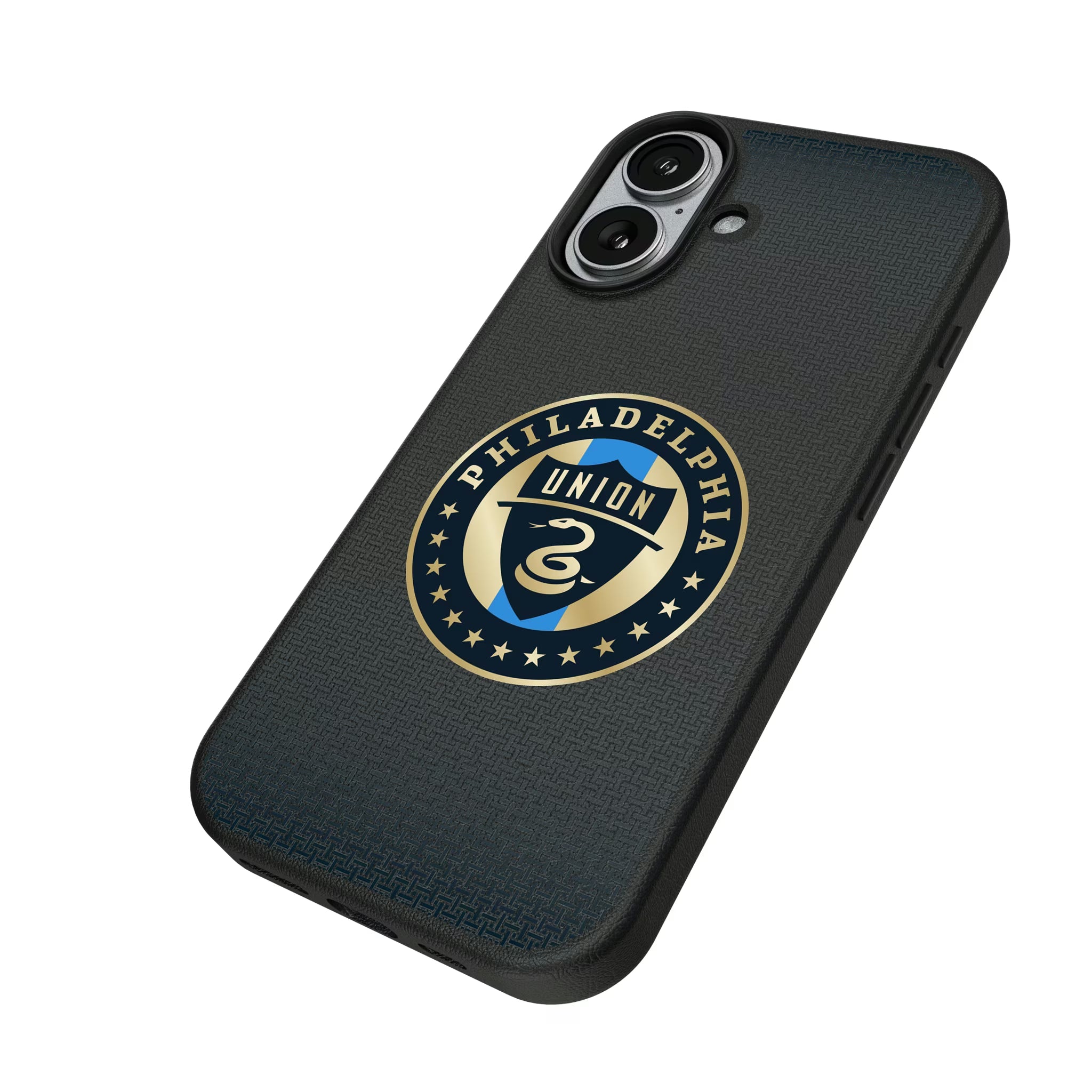Philadelphia Union Linen iPhone MagSafe Compatible Phone Case for Apple iPhone - Isometric View#Device_iPhone 17