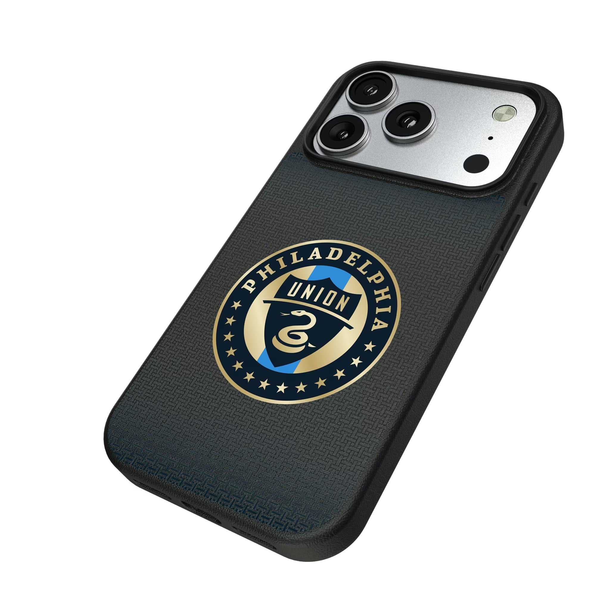 Philadelphia Union Linen iPhone MagSafe Compatible Phone Case for Apple iPhone - Isometric View#Device_iPhone 17 Pro