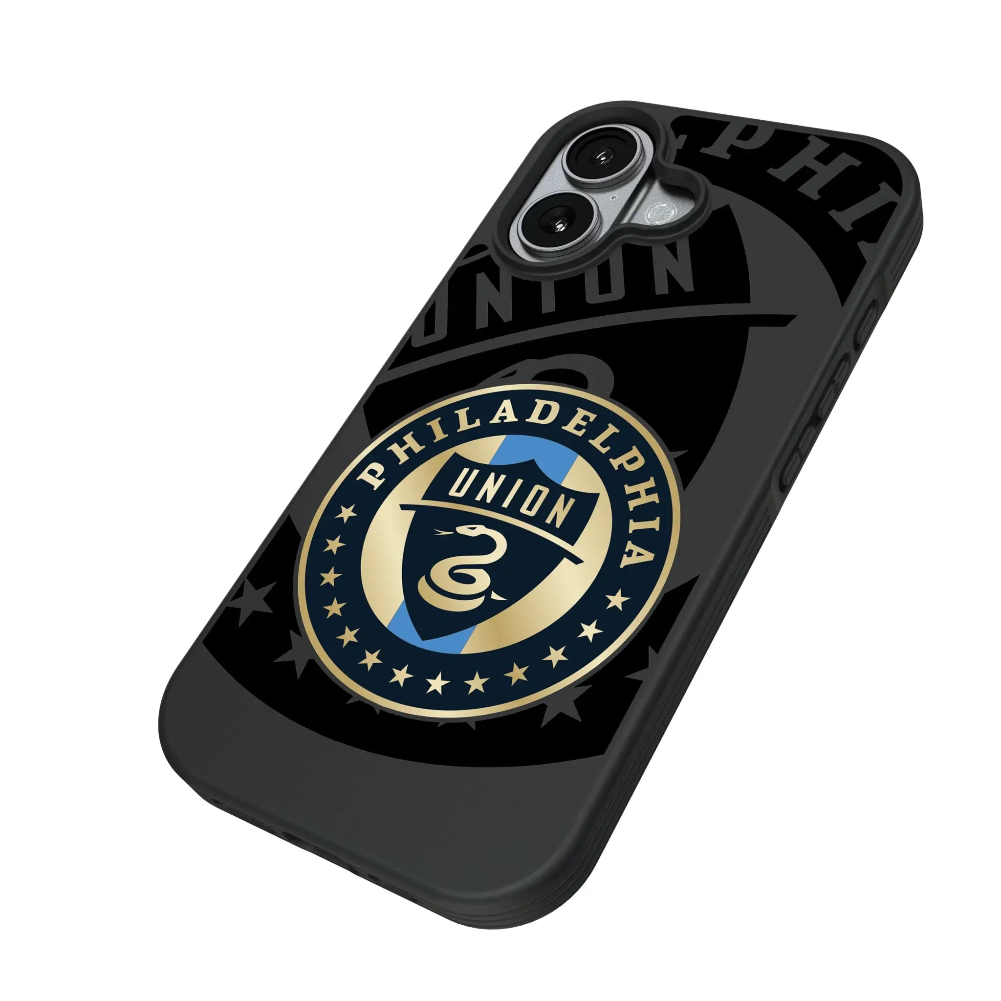 Philadelphia Union Monocolor Tilt iPhone Bump Phone Case for Apple iPhone - Isometric View#Device_iPhone 17