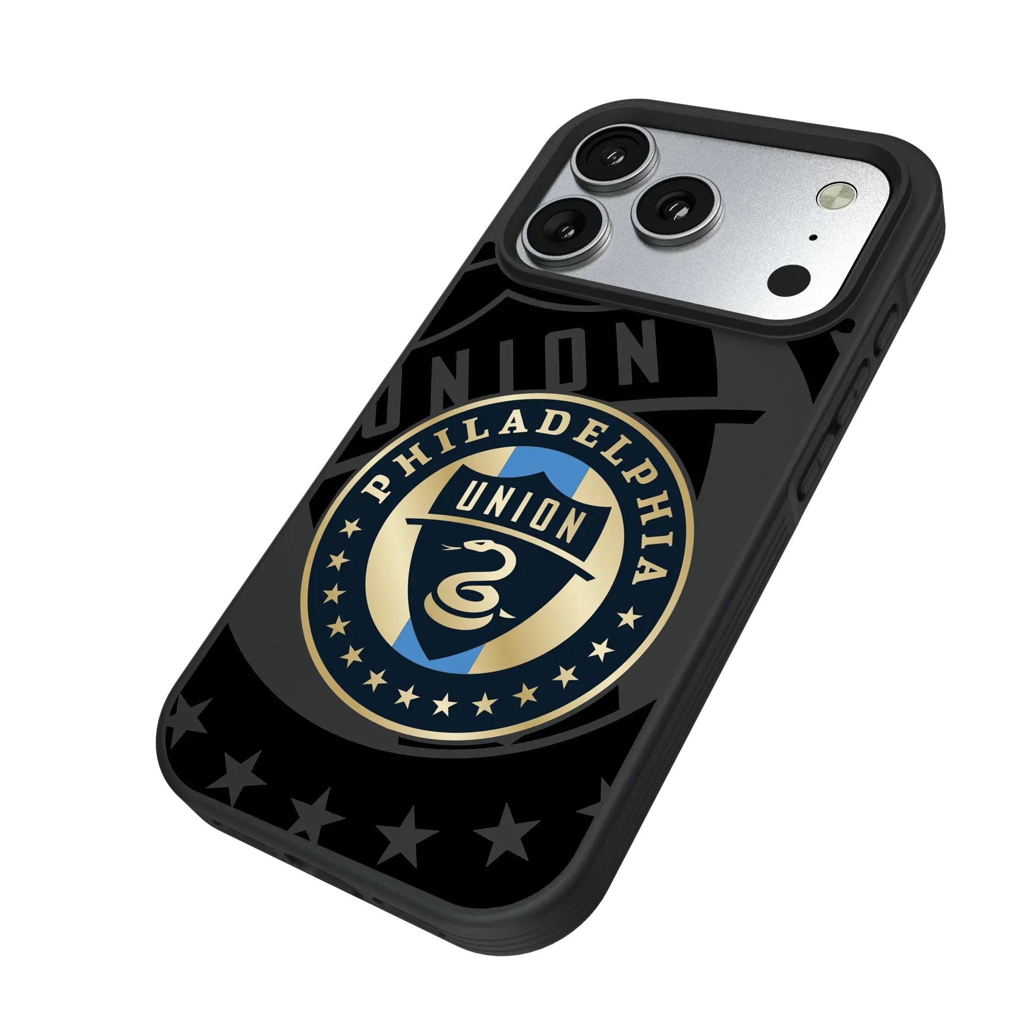 Philadelphia Union Monocolor Tilt iPhone Bump Phone Case for Apple iPhone - Isometric View#Device_iPhone 17 Pro
