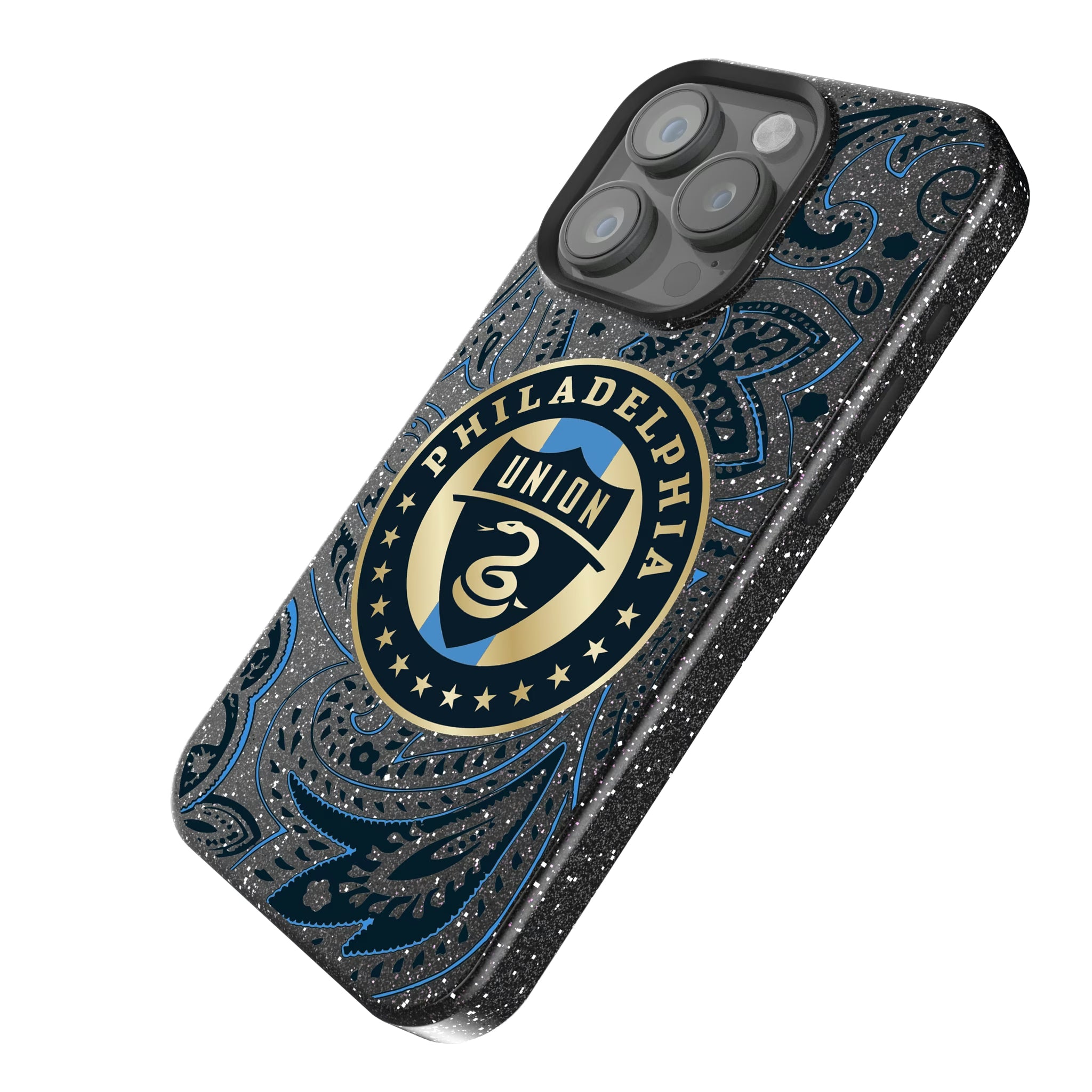 Philadelphia Union Paisley iPhone Bling Phone Case for Apple iPhone - Isometric View