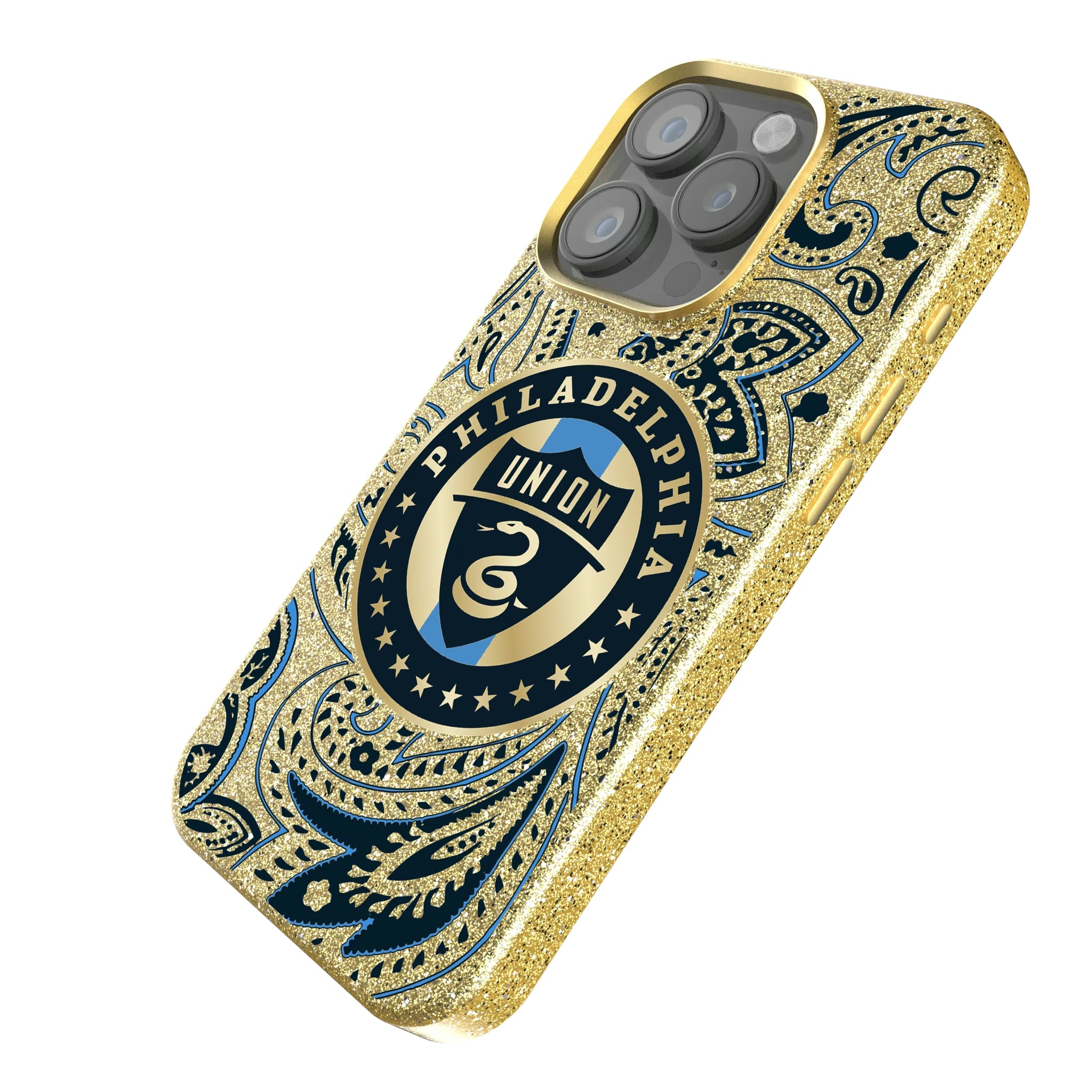 Philadelphia Union Paisley iPhone Bling Phone Case for Apple iPhone - Isometric View