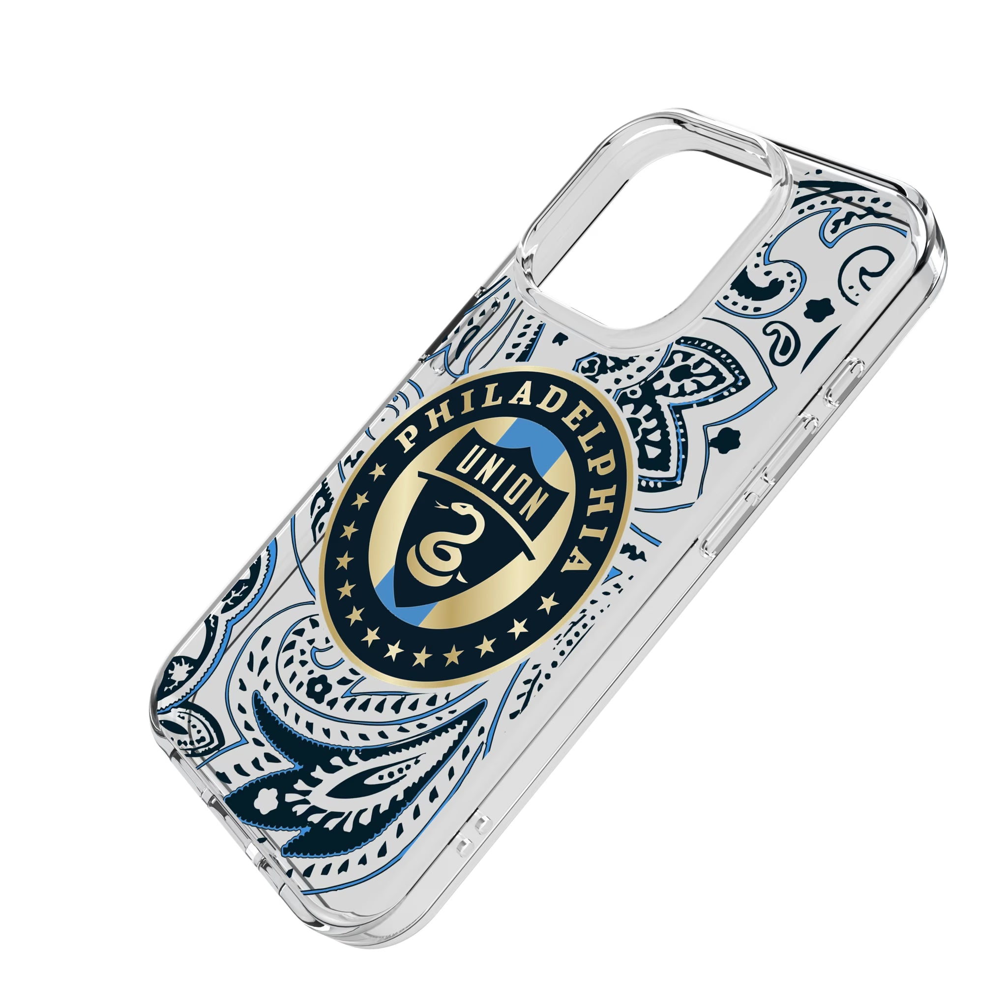 Philadelphia Union Paisley iPhone Clear Phone Case for Apple iPhone - Isometric View