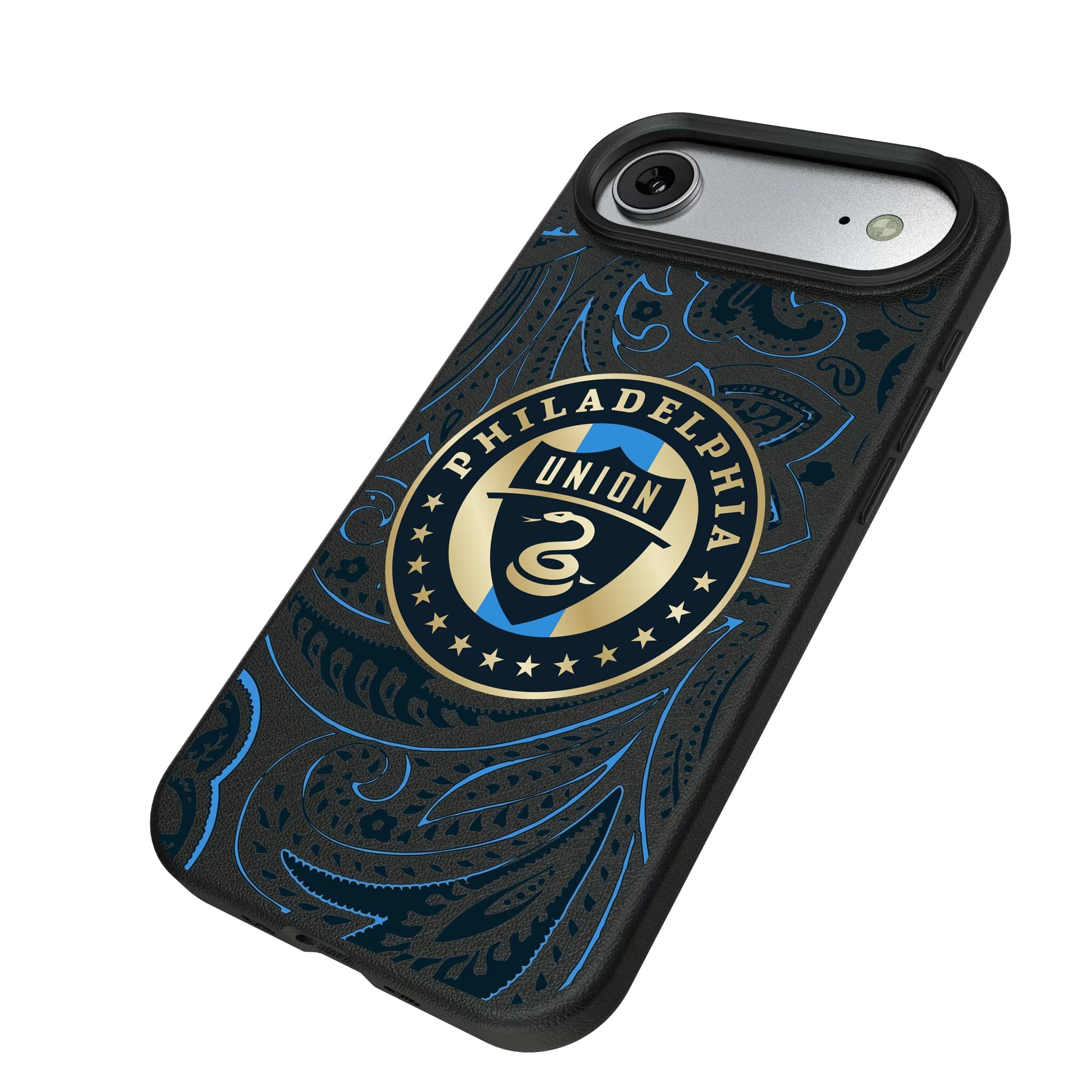 Philadelphia Union Paisley iPhone MagSafe Compatible Phone Case for Apple iPhone - Isometric View#Device_iPhone Air