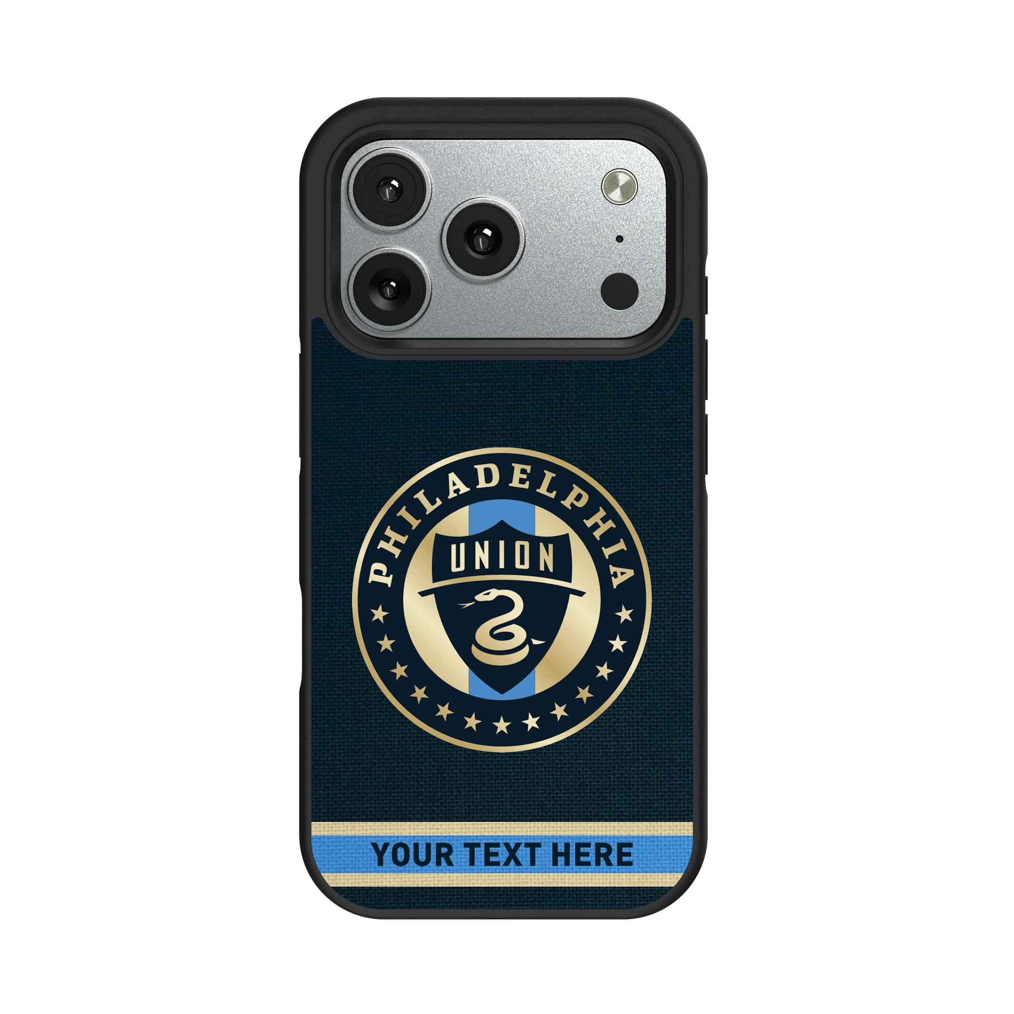 Philadelphia Union Personalized Stripe iPhone Bump Phone Case for Apple iPhone#Device_iPhone 17 Pro