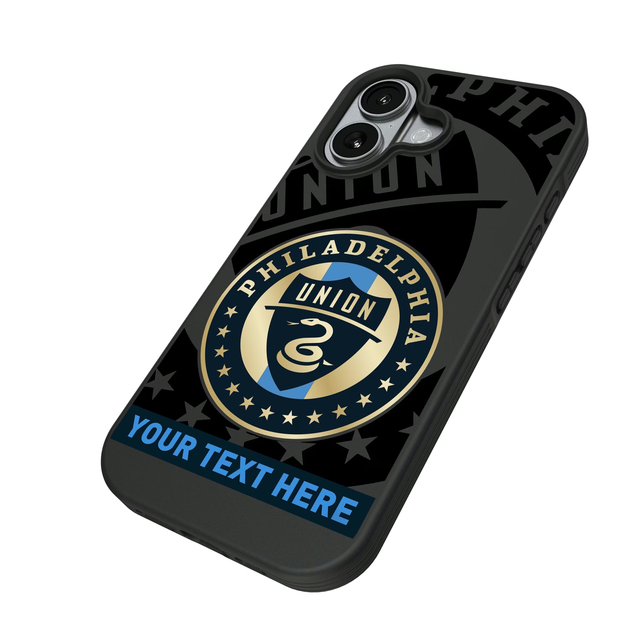 Philadelphia Union Personalized Tilt iPhone Bump Phone Case for Apple iPhone - Isometric View#Device_iPhone 17