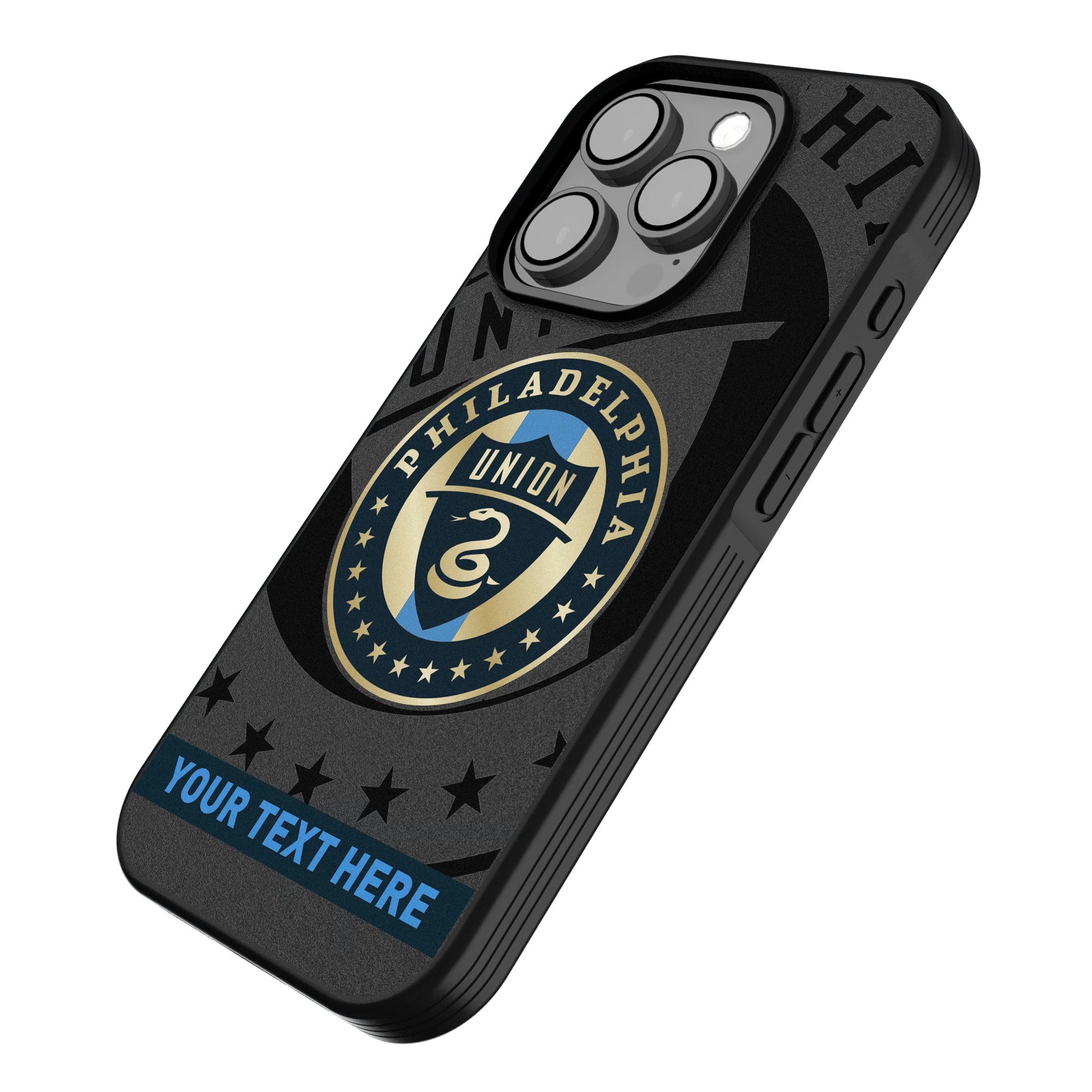 Philadelphia Union Personalized Tilt iPhone Bump Phone Case for Apple iPhone - Isometric View