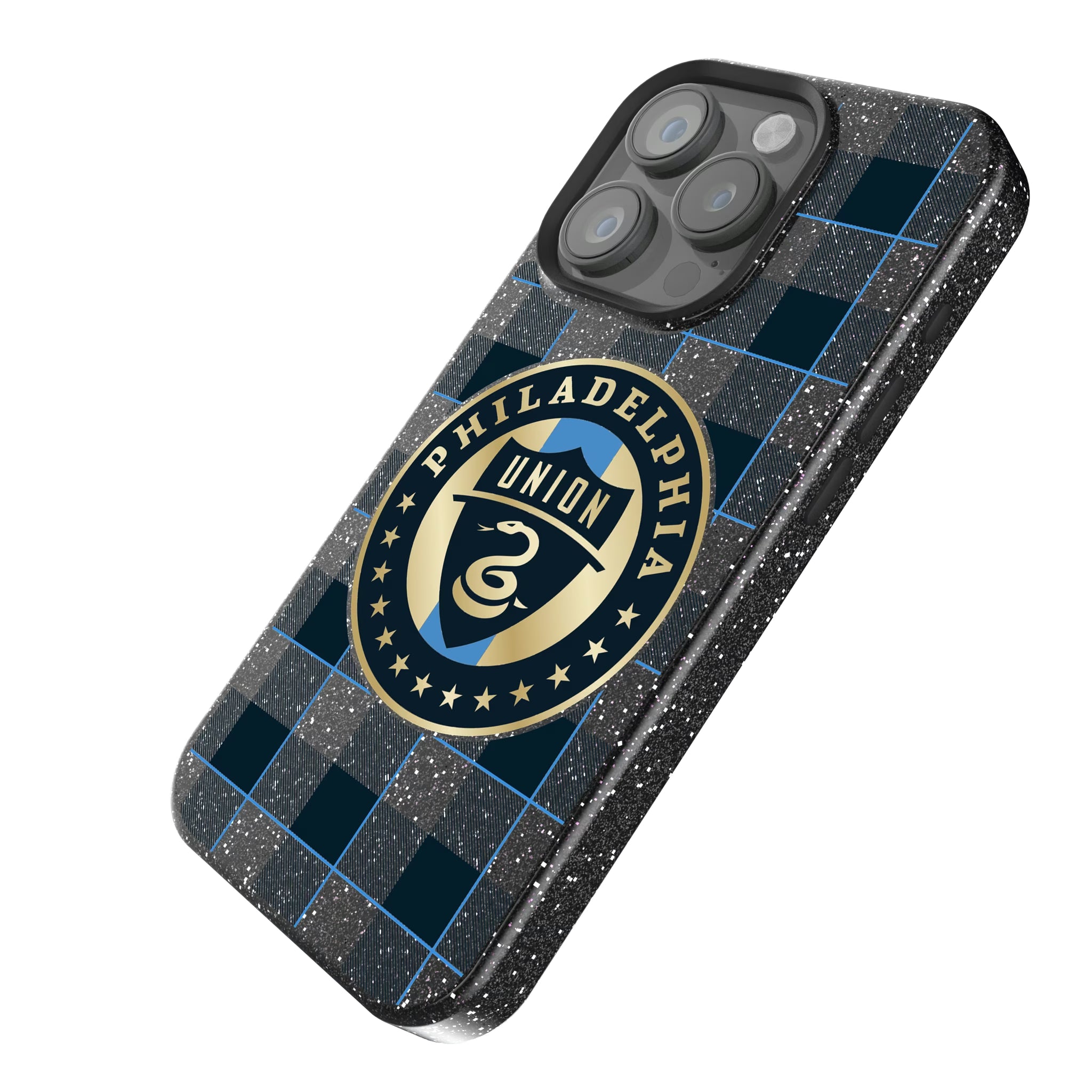 Philadelphia Union Plaid iPhone Bling Phone Case for Apple iPhone - Isometric View